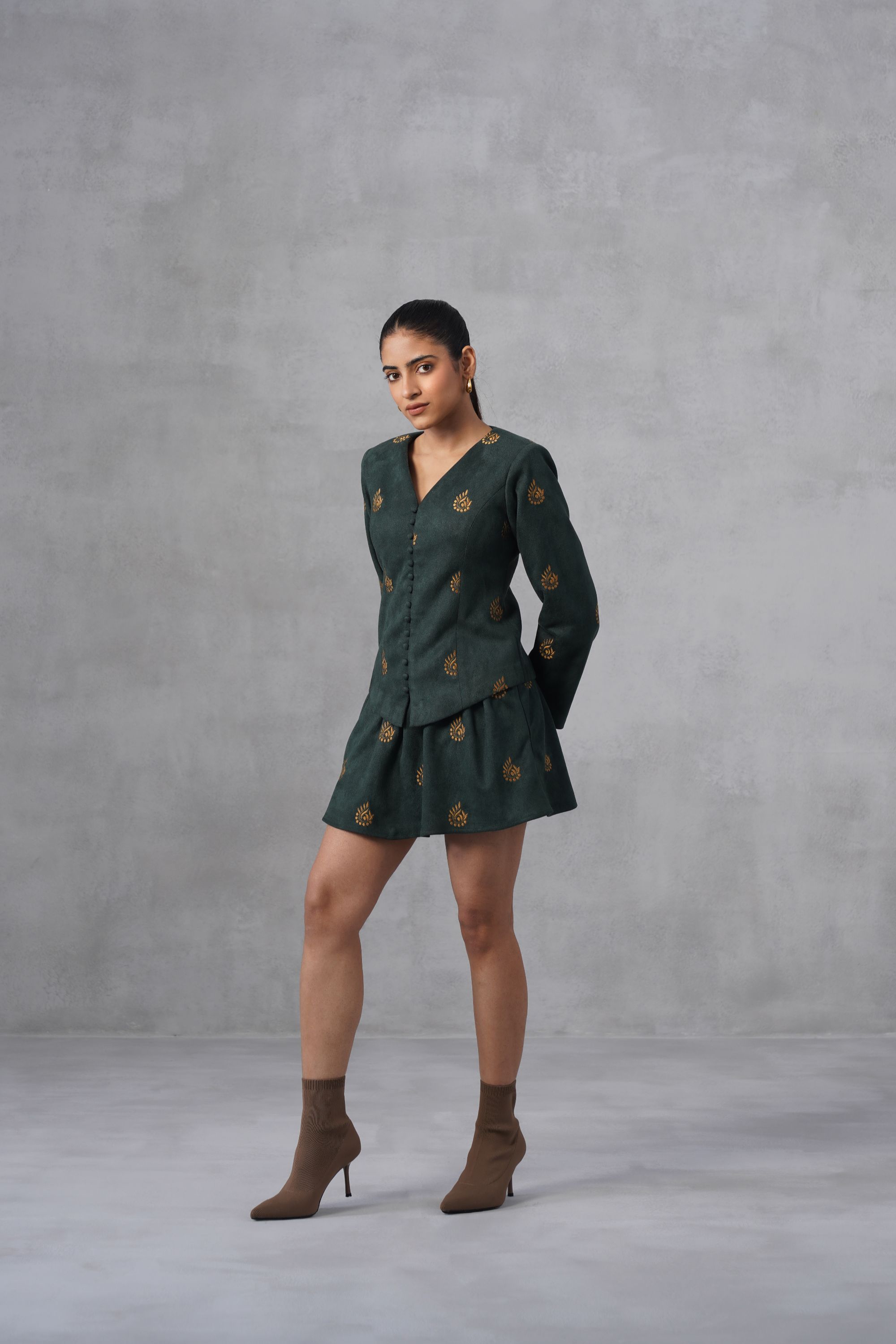 Emerald Bloom Mini Co-ord Set