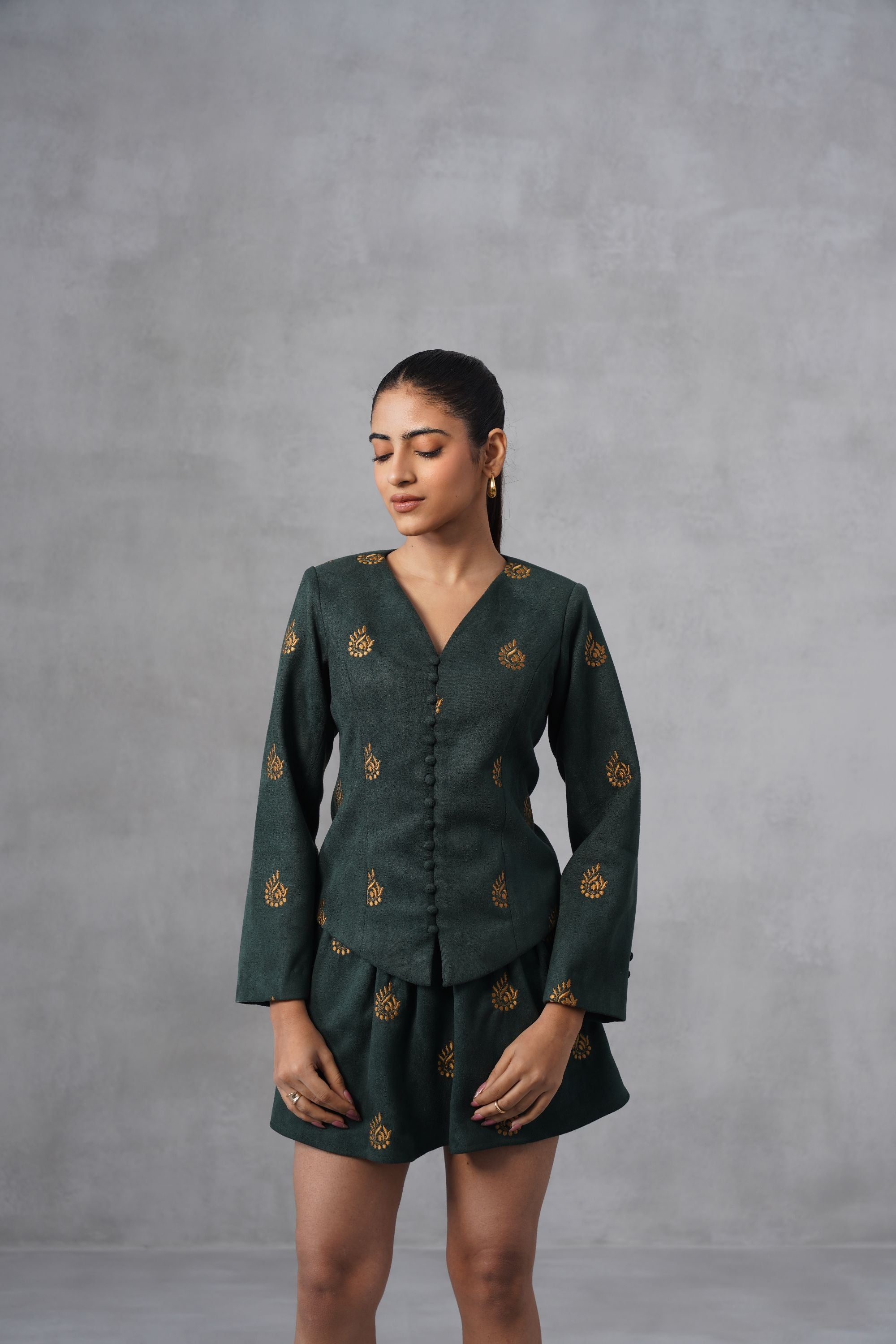 Emerald Bloom Mini Co-ord Set