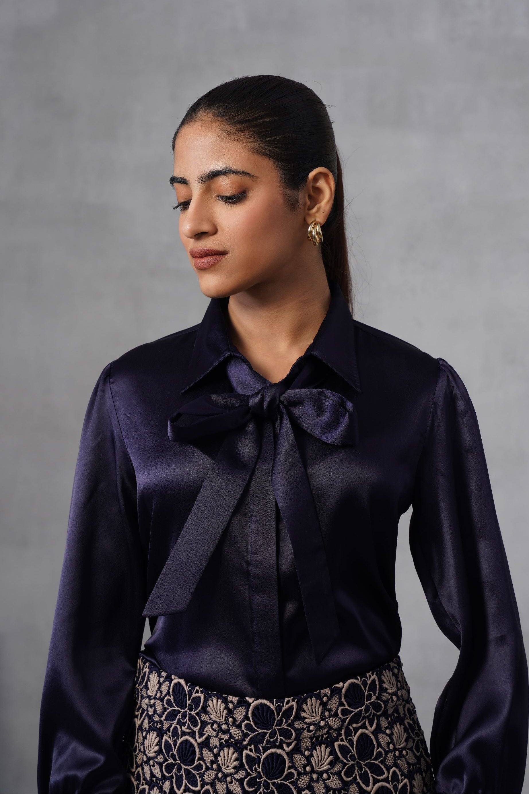 Navy Midnight-Bow Shirt