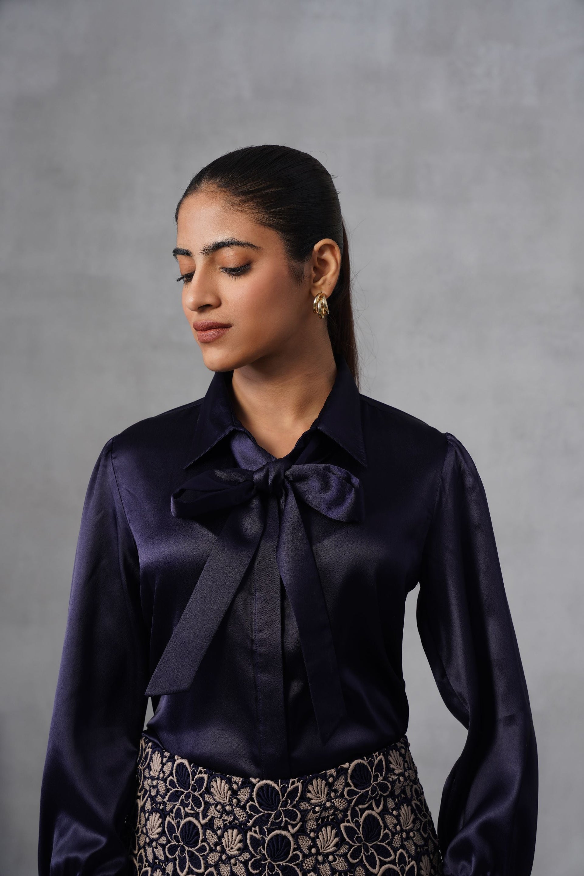 Navy Midnight-Bow Shirt