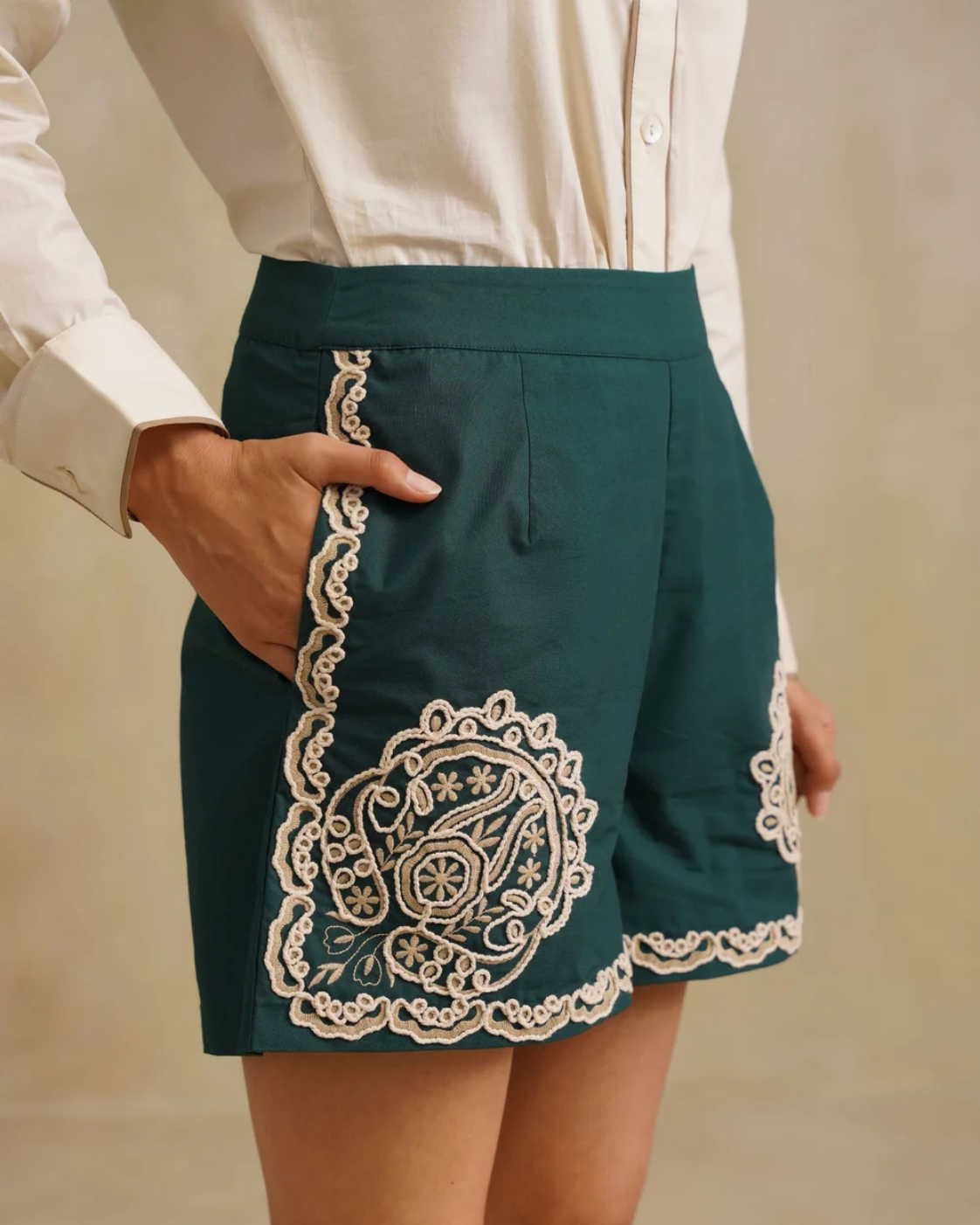 The Oasis Embroidered Shirt & Shorts Set