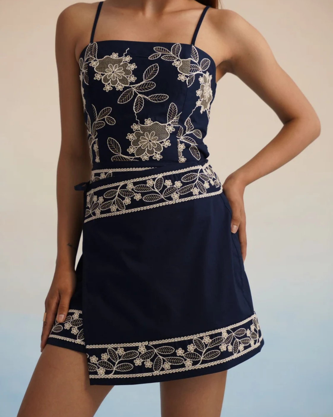 Bulevar Blossom - The Riviera Ivory Embroidered Skirt Set