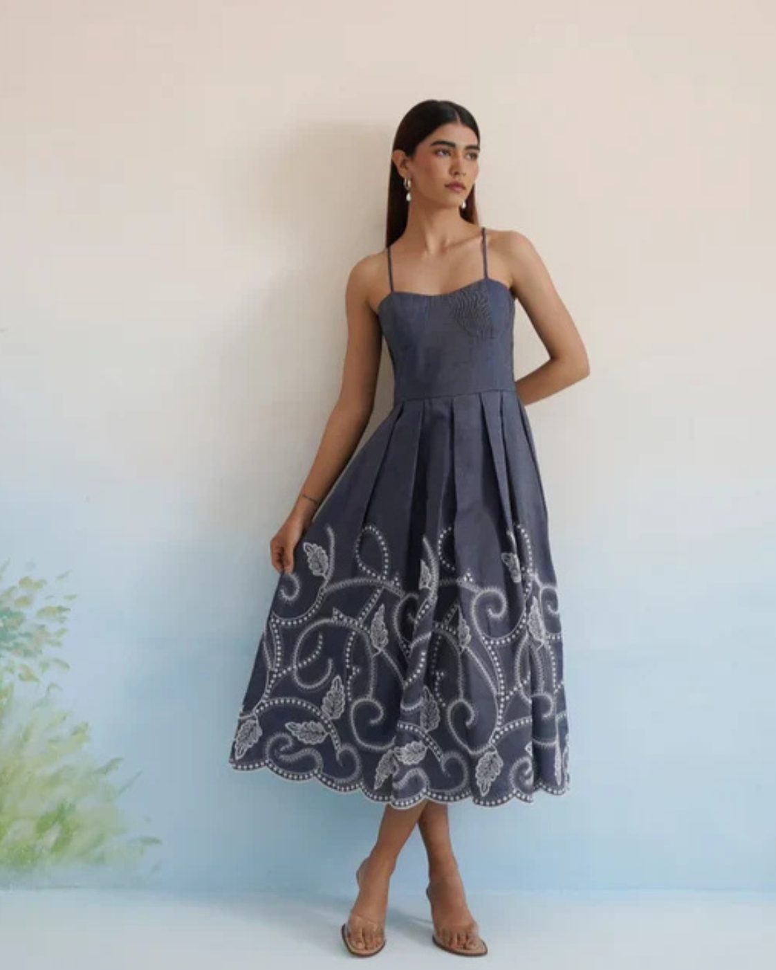 Bulevar Blossom - The Indigo Vine Embroidered Midi Dress