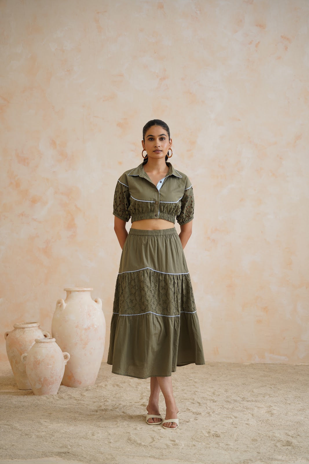 Olive Thread Co-Ord Set