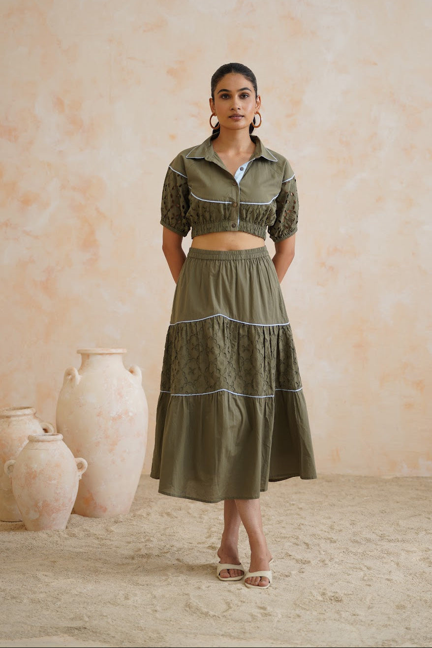 Olive Thread Co-Ord Set