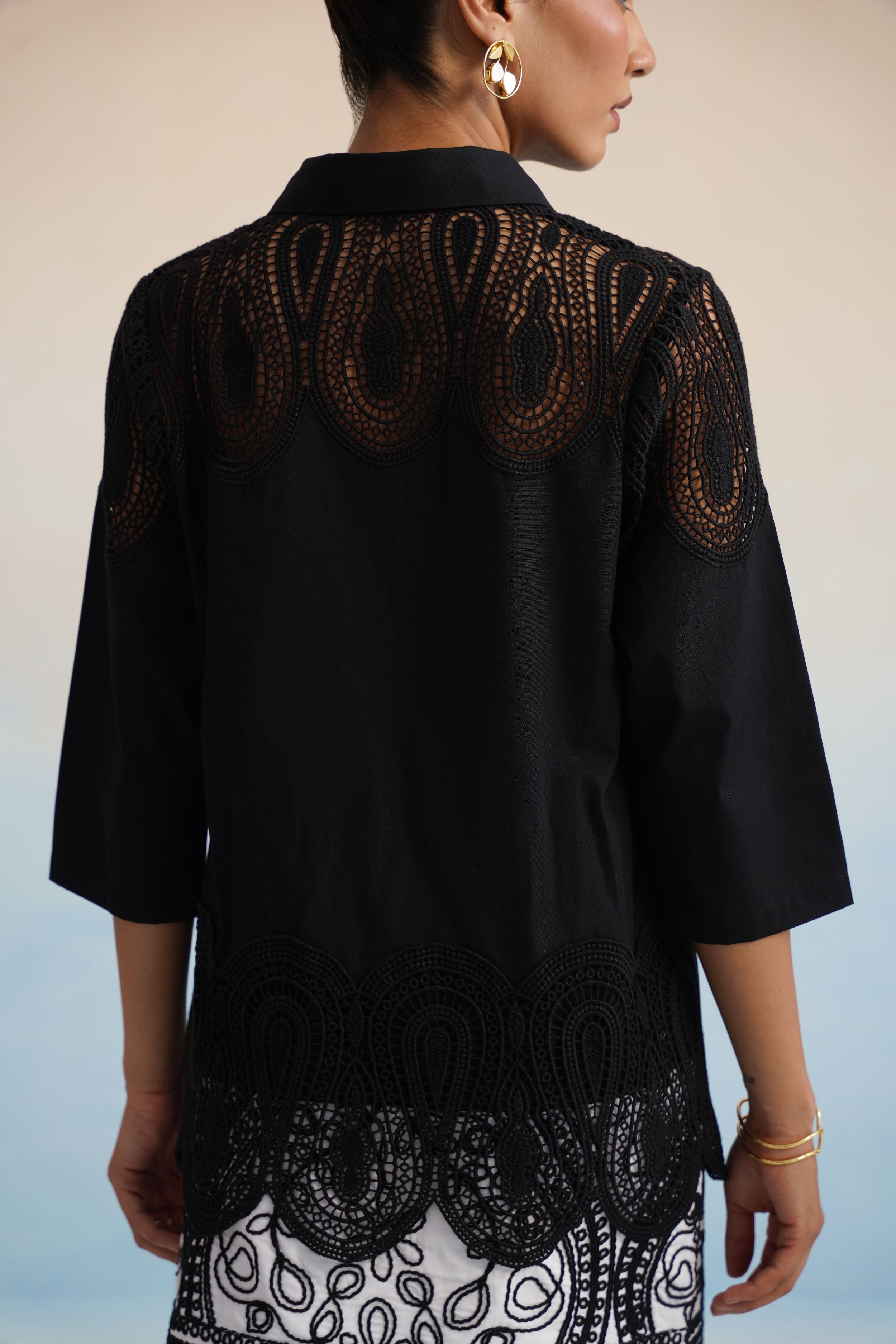 The Noir Elegance Lace Shirt