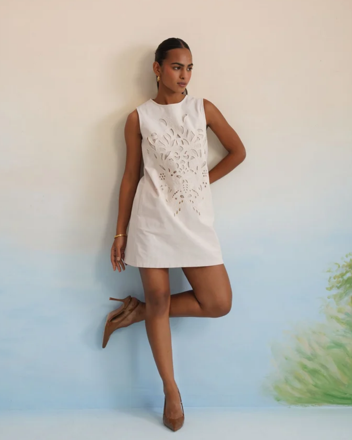 Bulevar Blossom - The Ivory Oasis Cutwork Shift Dress