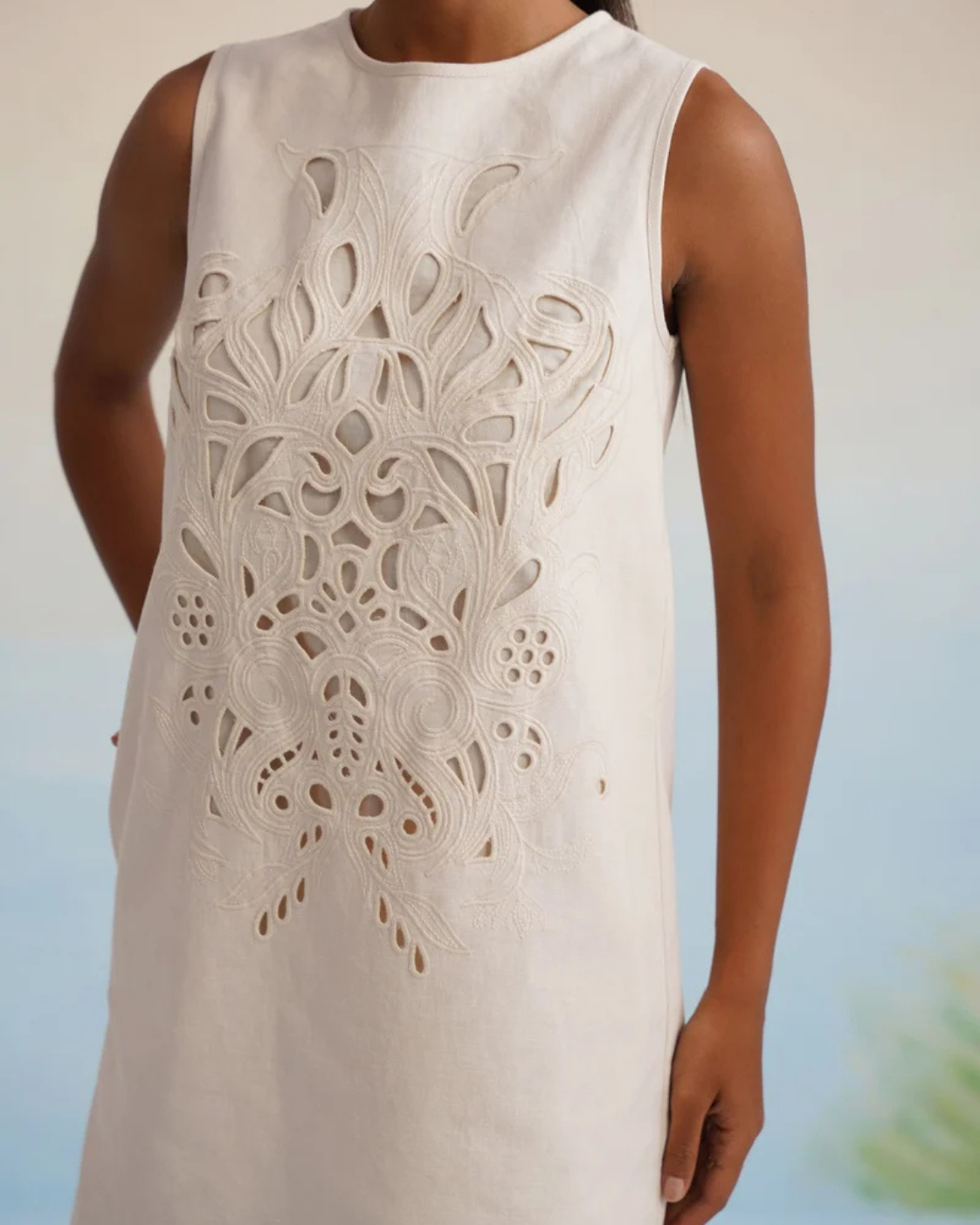 The Ivory Oasis Cutwork Shift Dress