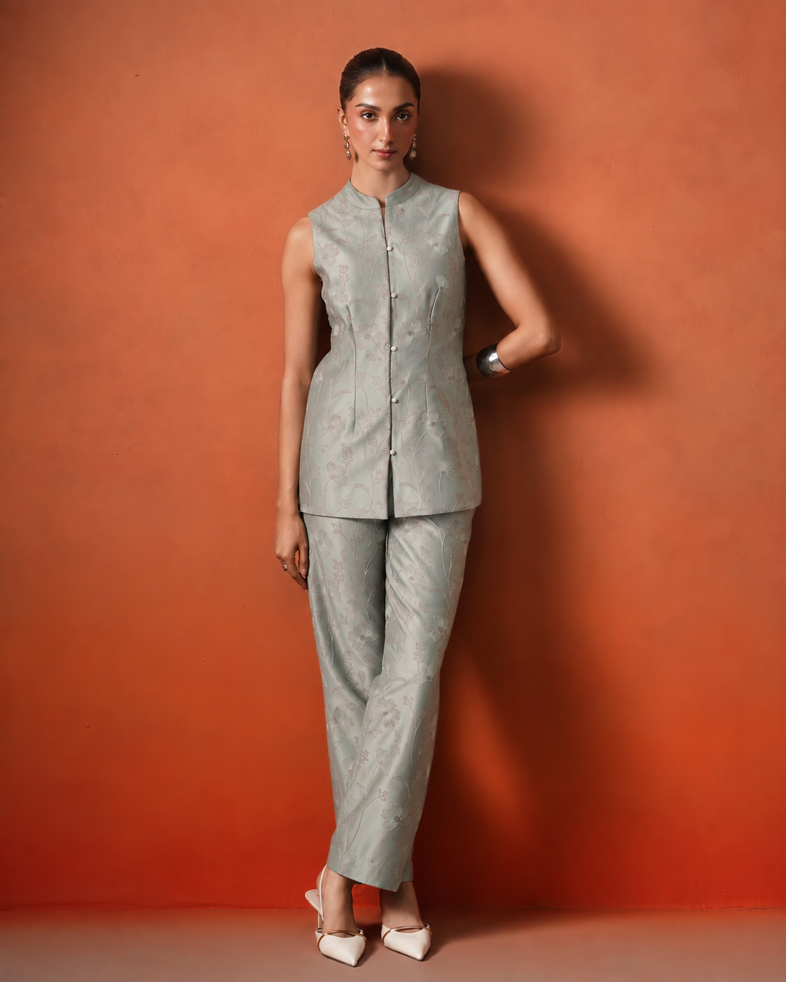 The Lumière Edit - The Liana Sage & Blush Satin Top Set