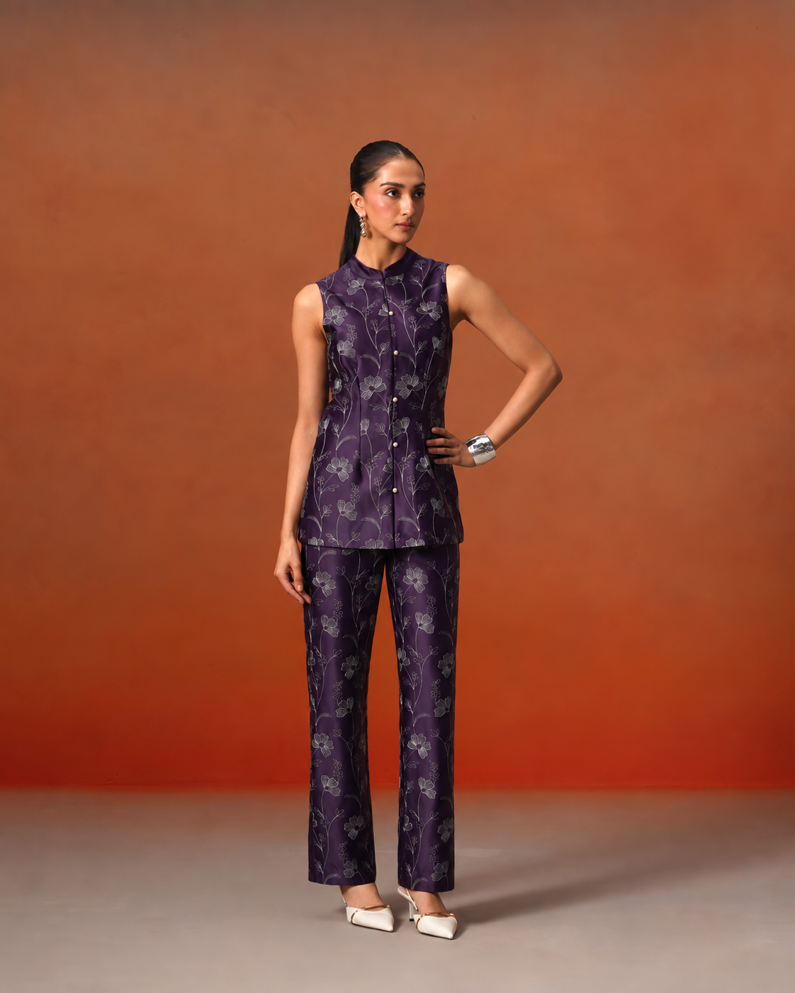 The Lumière Edit - The Seraphina Plum & Sage Satin Top Set