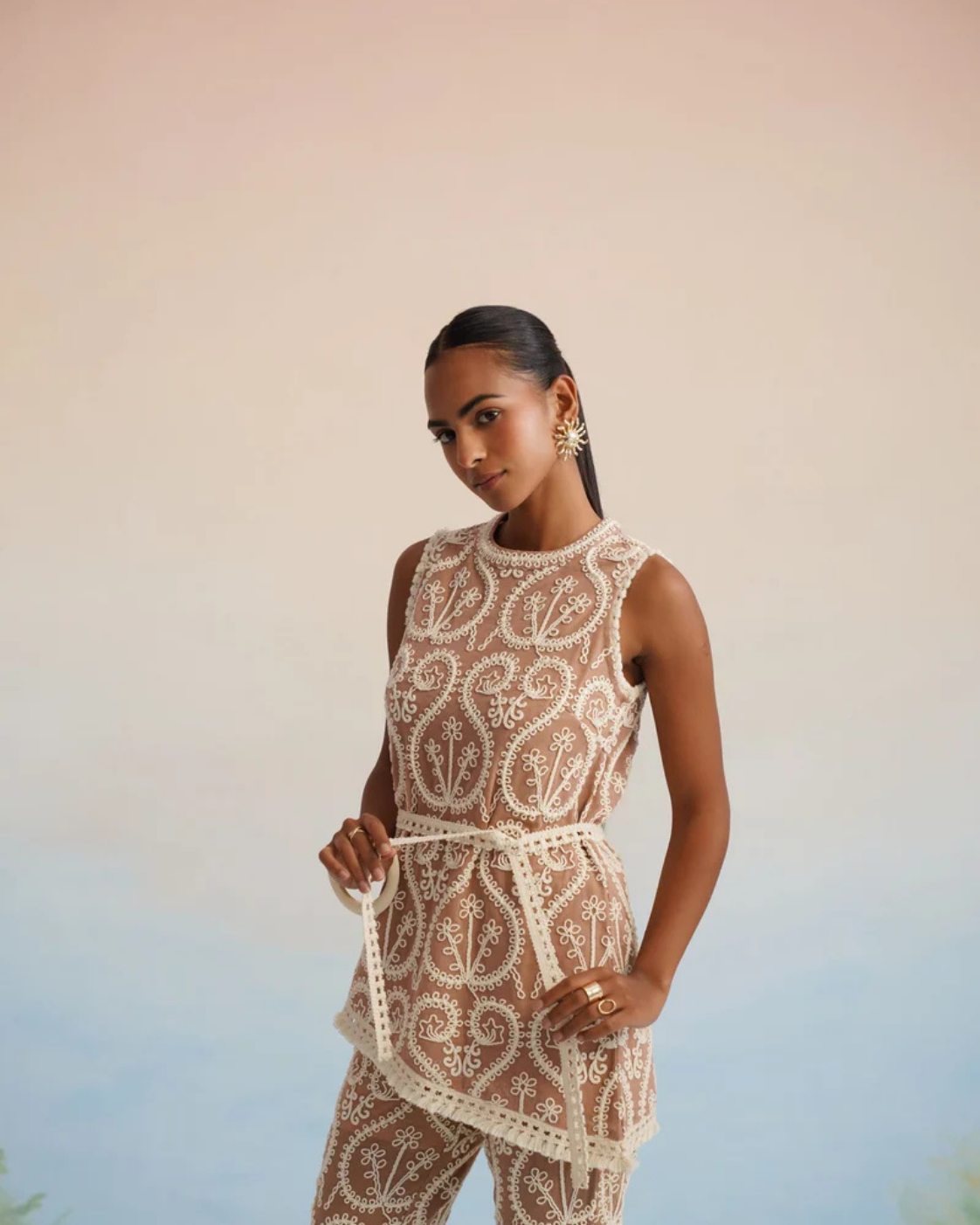 The Oasis Paisley Embroidered Boho Pant Set | 24-Hr Dispatch
