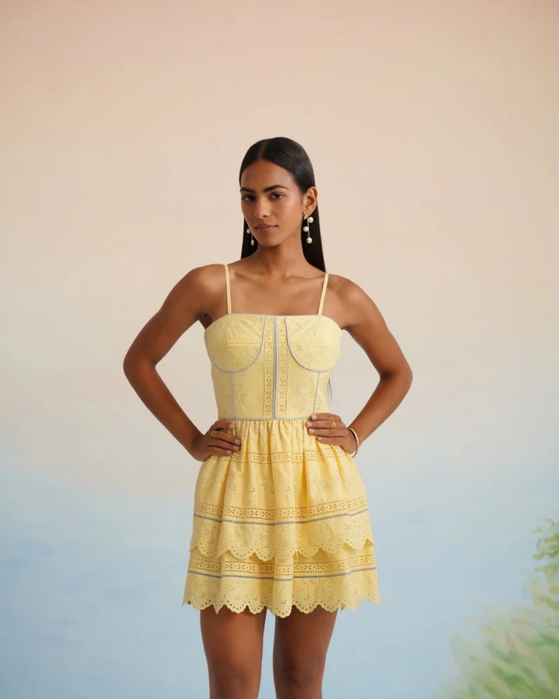 The Marigold Eyelet Corset Mini Dress | 24-Hr Dispatch