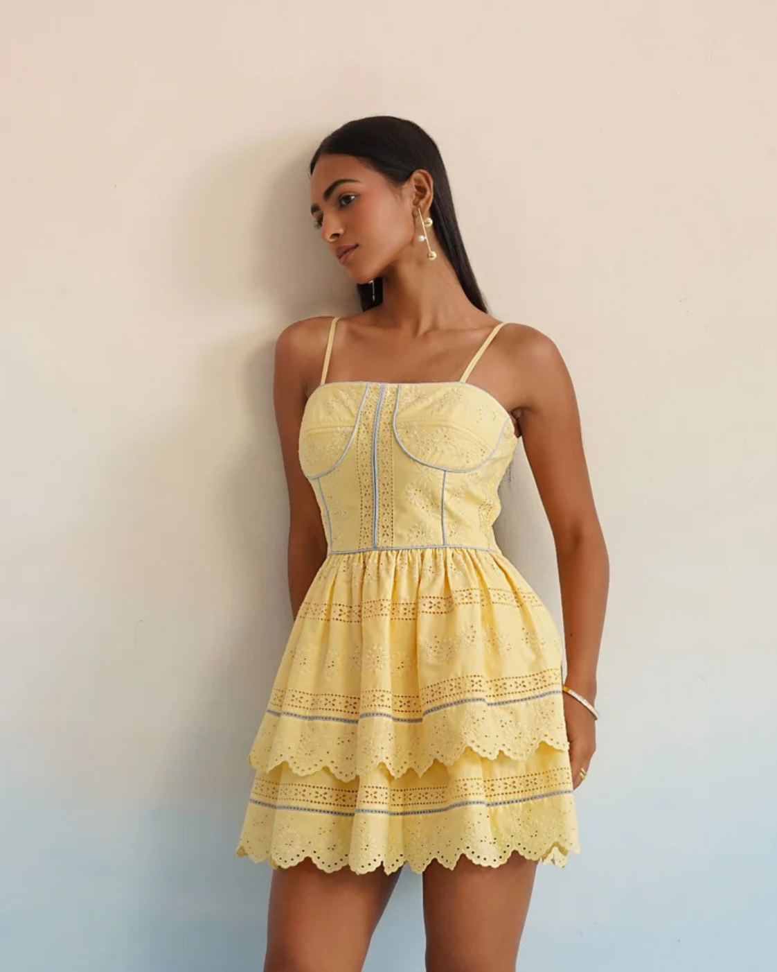 The Marigold Eyelet Corset Mini Dress | 24-Hr Dispatch