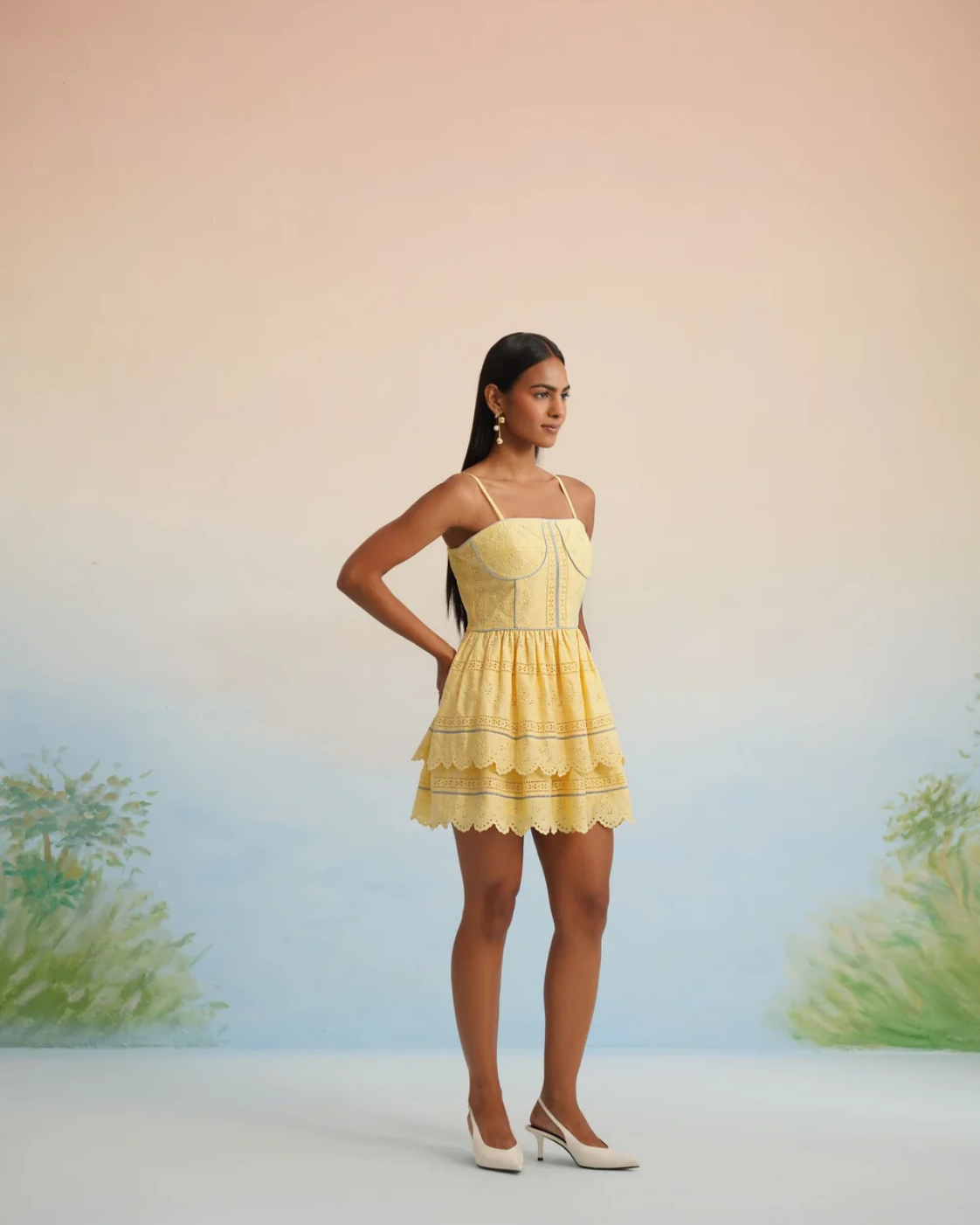 The Marigold Eyelet Corset Mini Dress | 24-Hr Dispatch