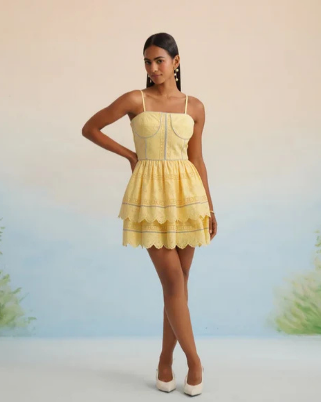 Bulevar Blossom - The Marigold Eyelet Corset Mini Dress