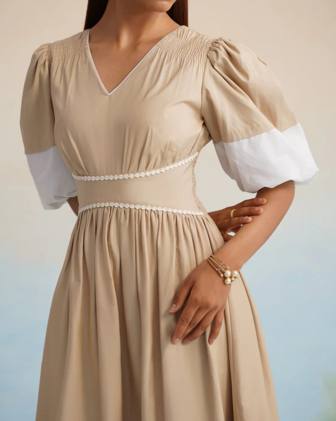 The Sand Embroidered Midi Dress