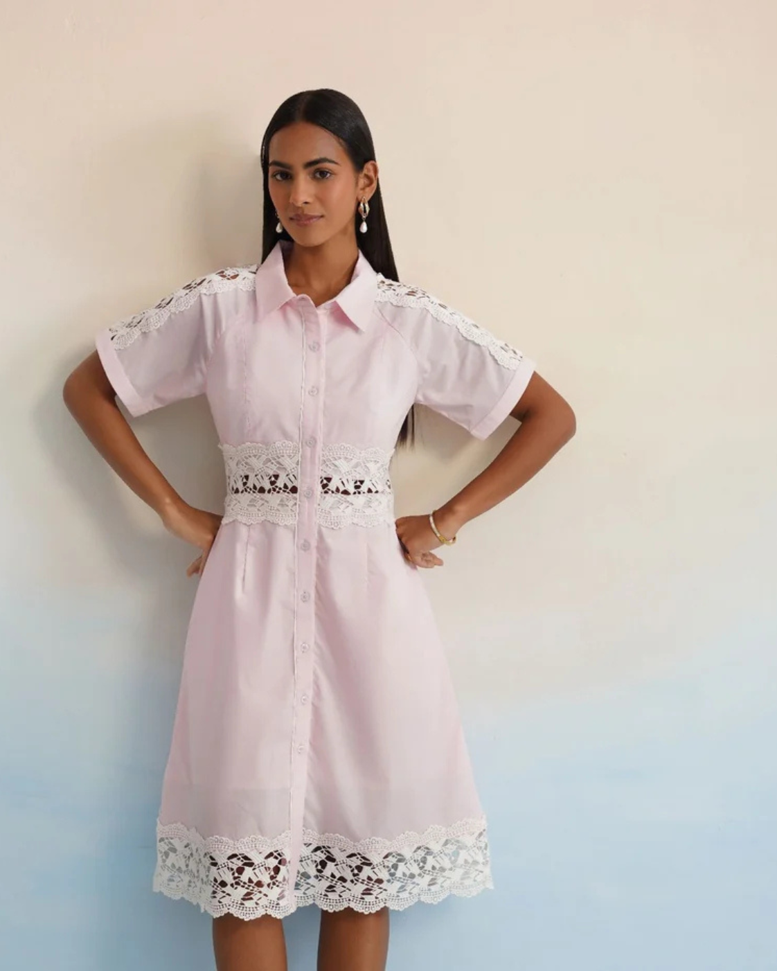The Blush Bloom Lace Mini Dress