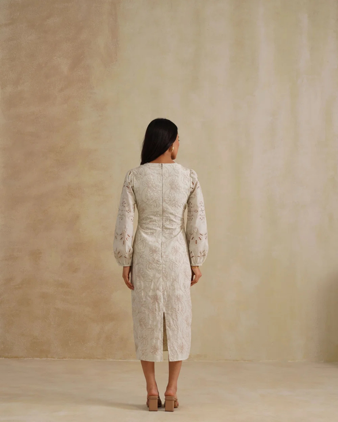 The Mint Blossom Embroidered V-Neck Dress