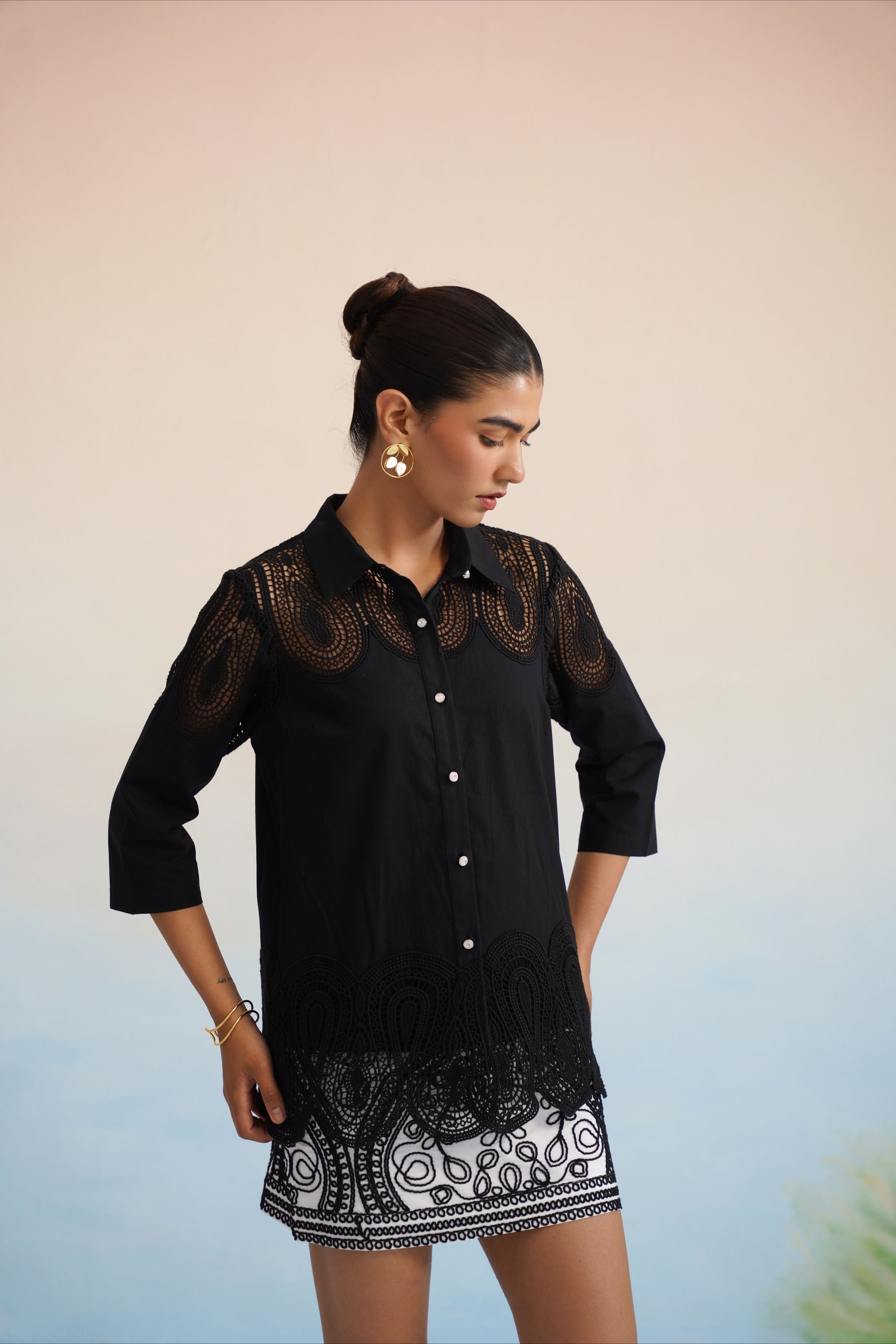 The Noir Elegance Lace Shirt