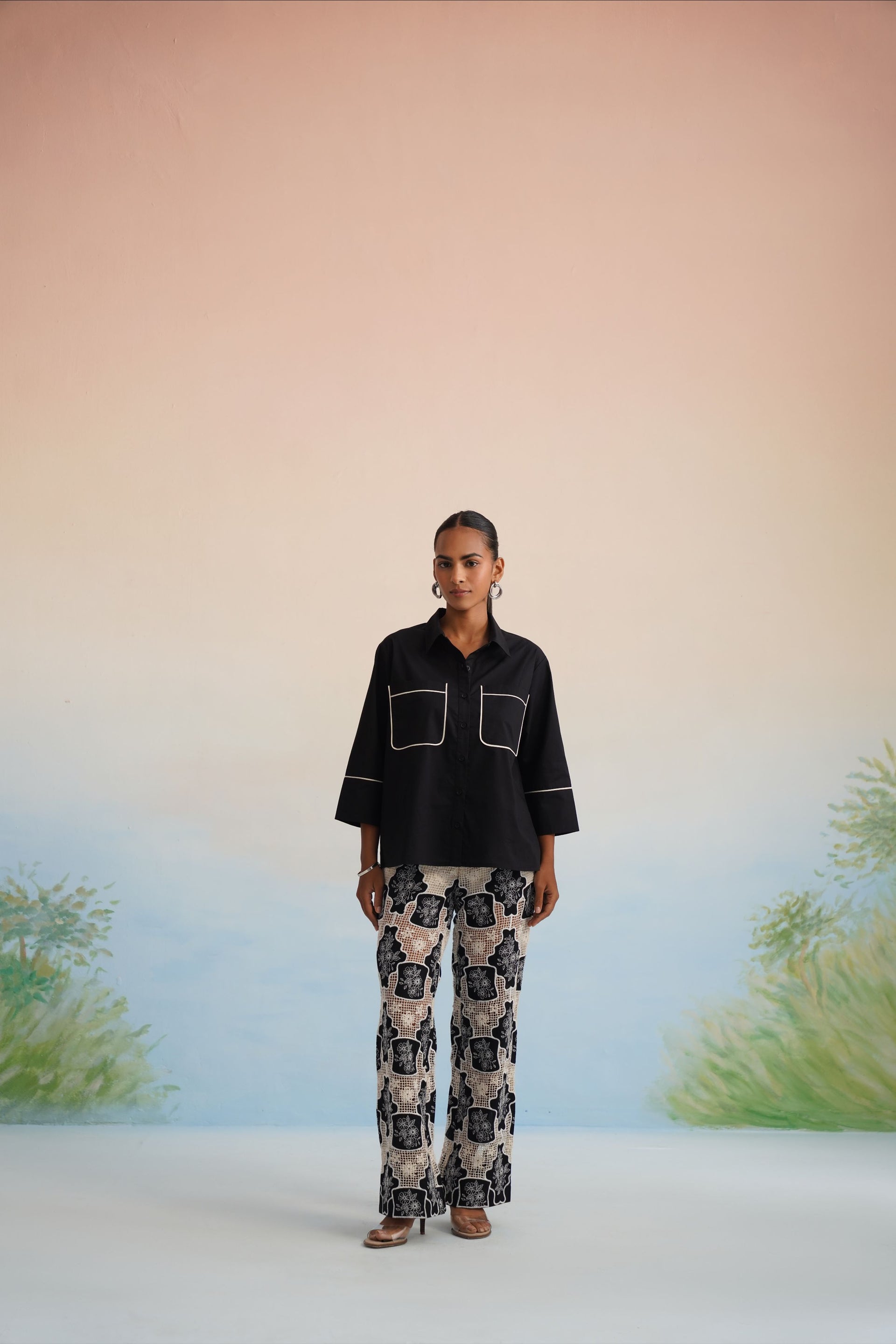 The Midnight Bloom Lattice Trousers