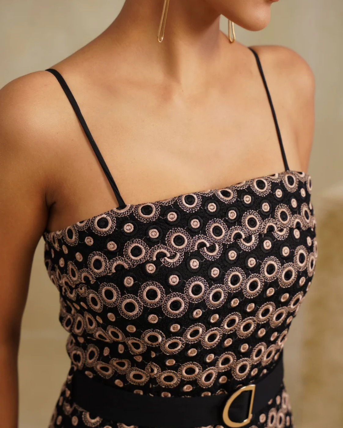 The Midnight Halo Embroidered Midi Dress