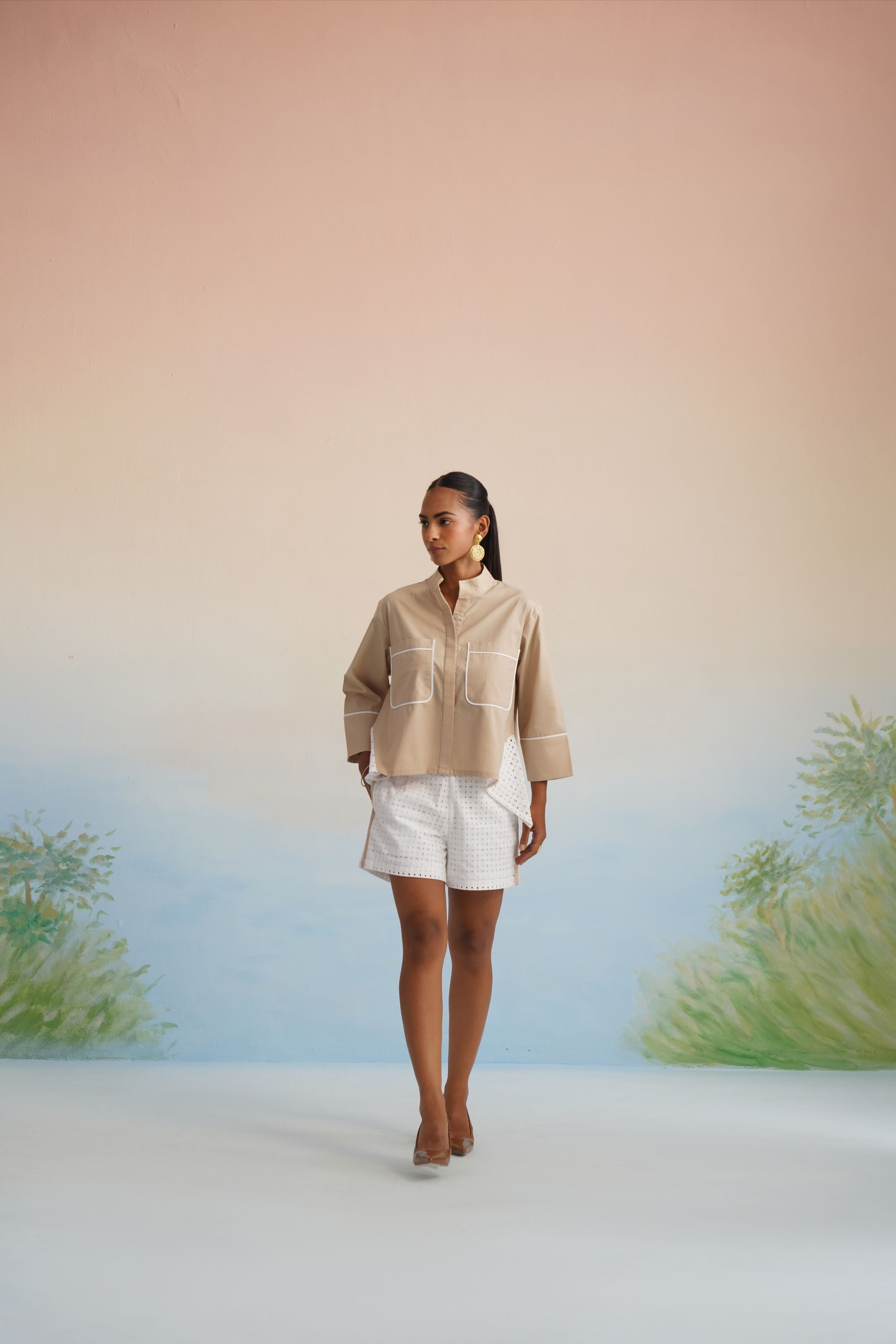 The Dune Piped Eyelet Shirt