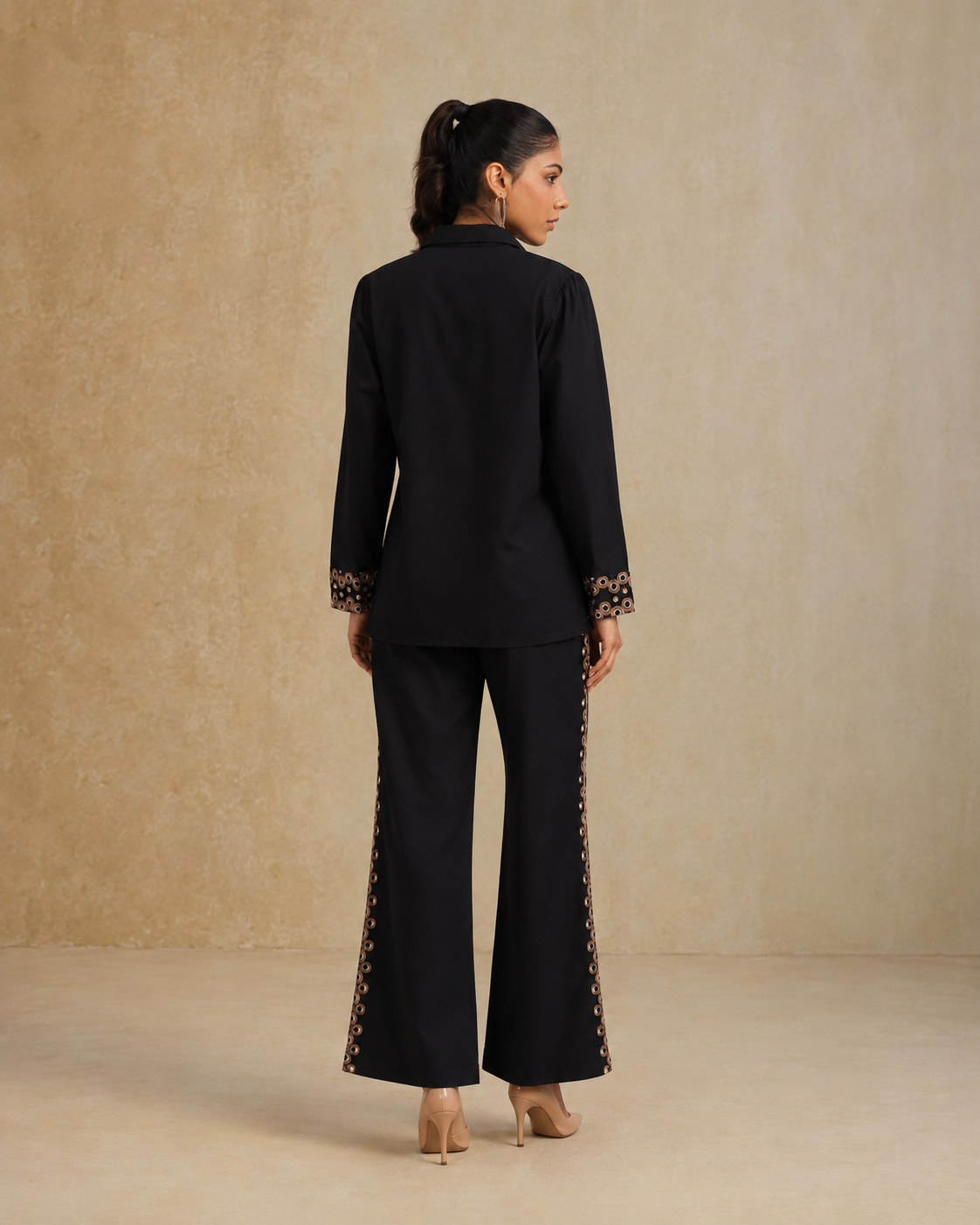 The Midnight Bronze Embroidered Shirt & Trouser Set