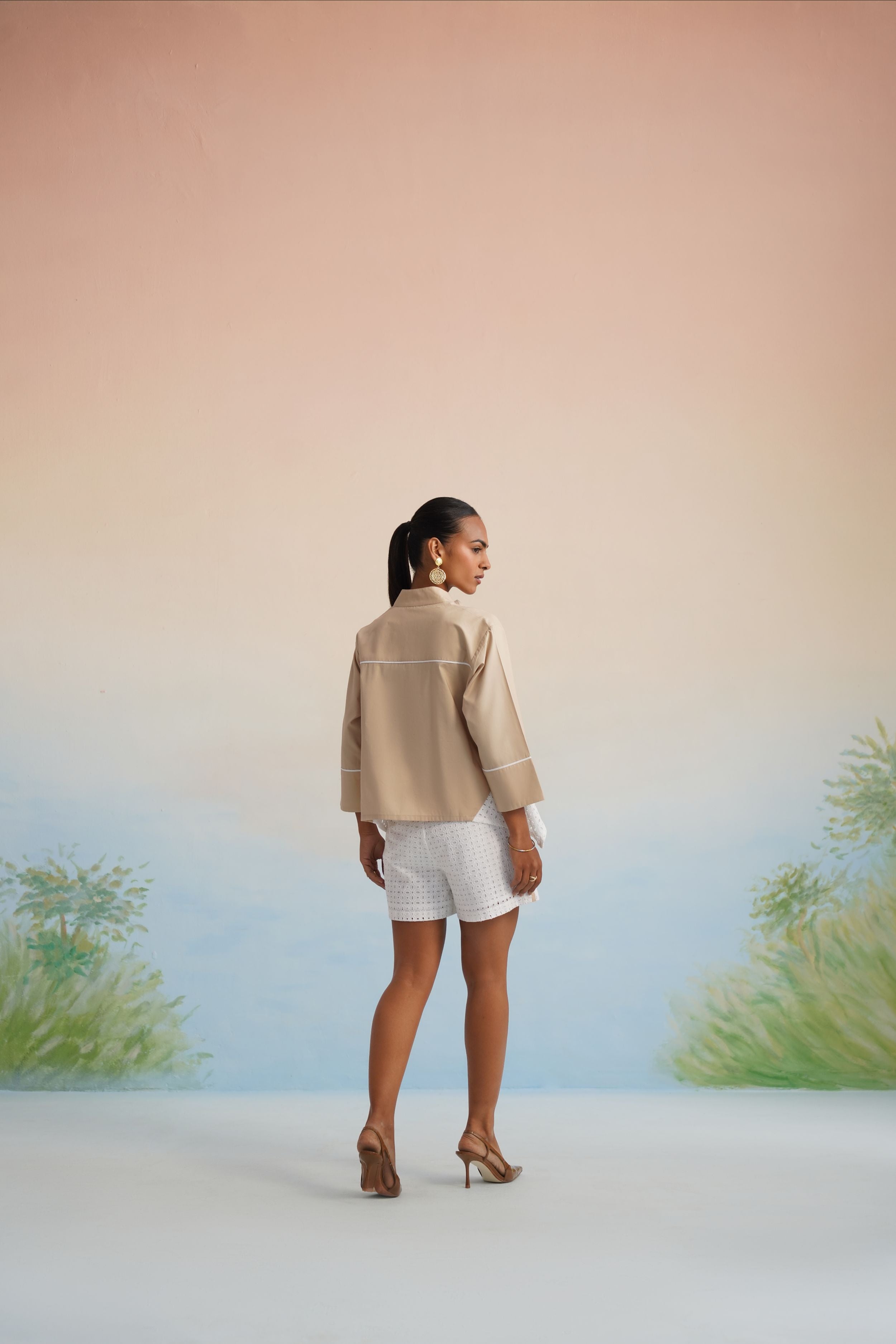The Dune Stripe Eyelet Shorts