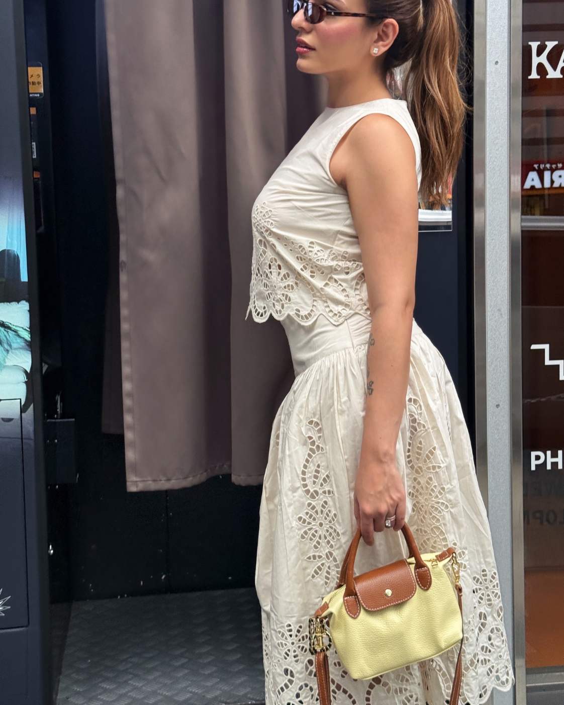 Sukriti Kakar in The Verona Ivory Cutwork Skirt Set