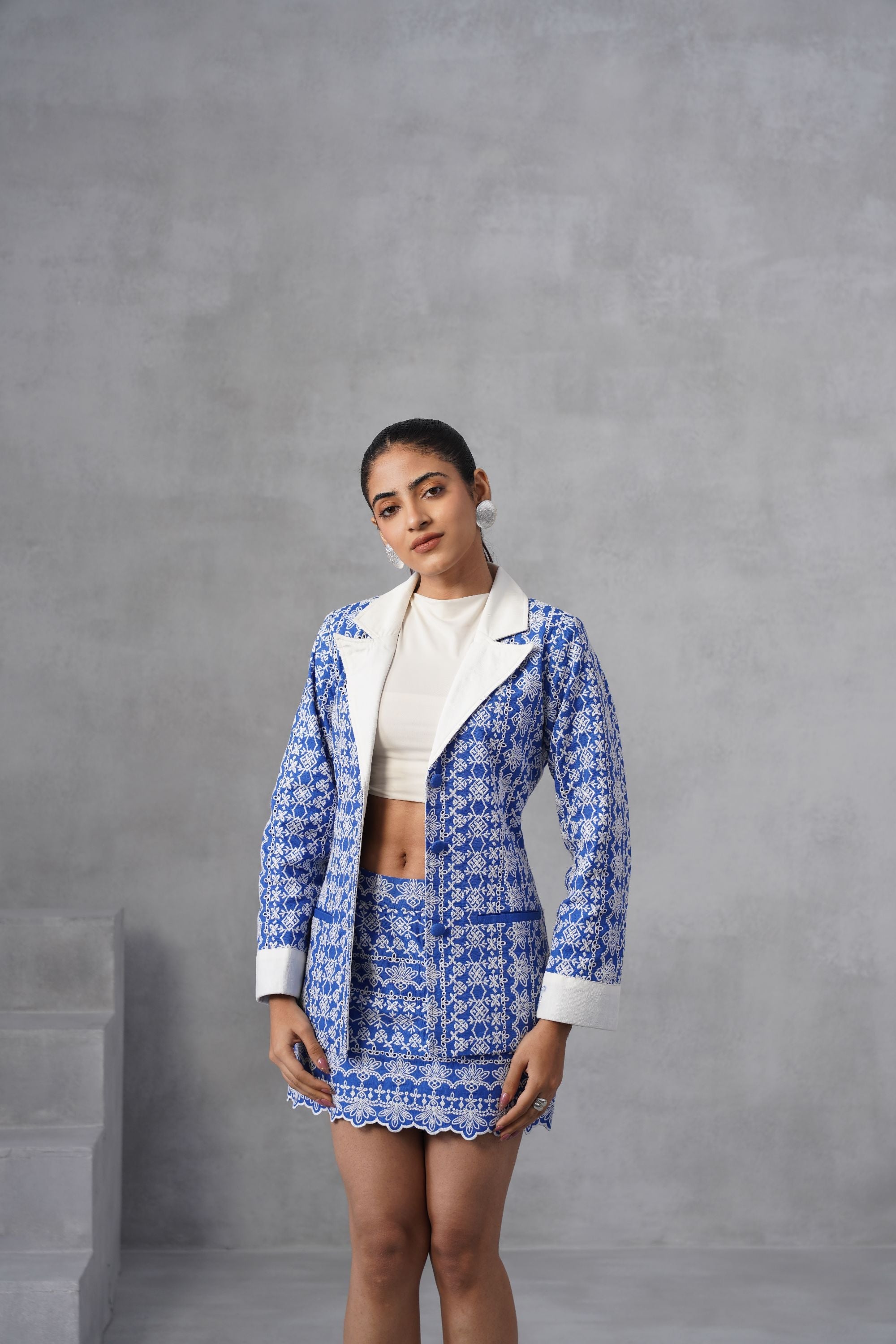 Blue Lattice Jacket