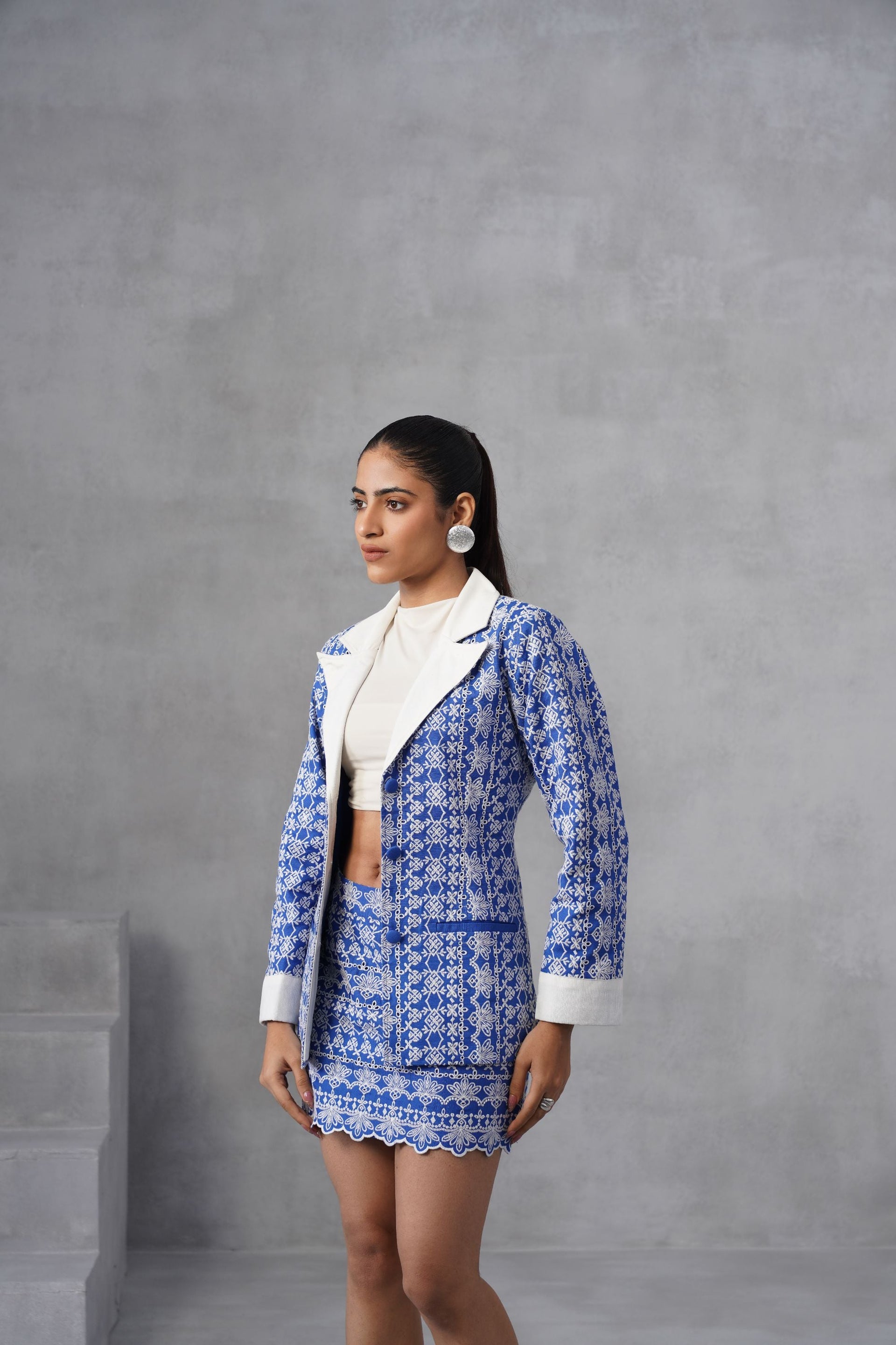 Blue Lattice Jacket