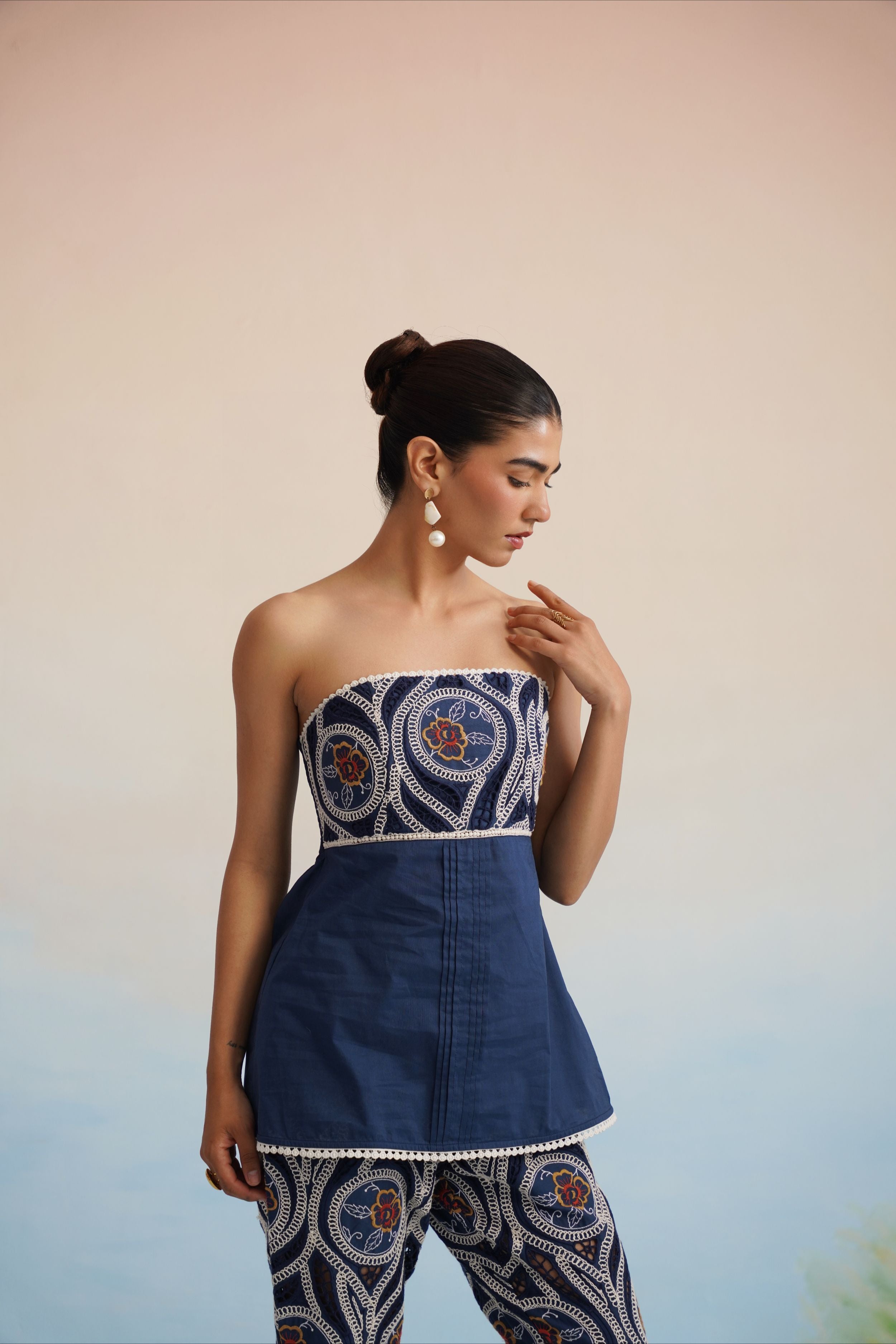The Midnight Motif Strapless Peplum