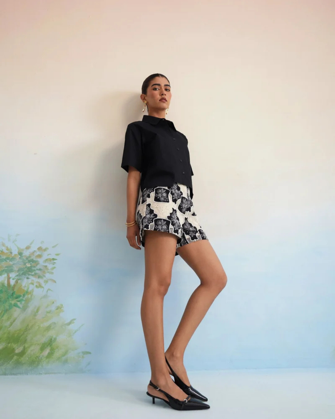 The Onyx Motif Shirt & Short Set