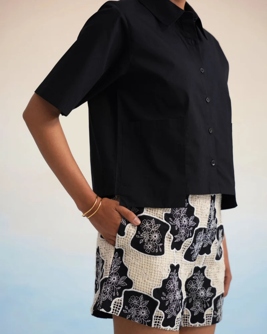 The Onyx Motif Shirt & Short Set