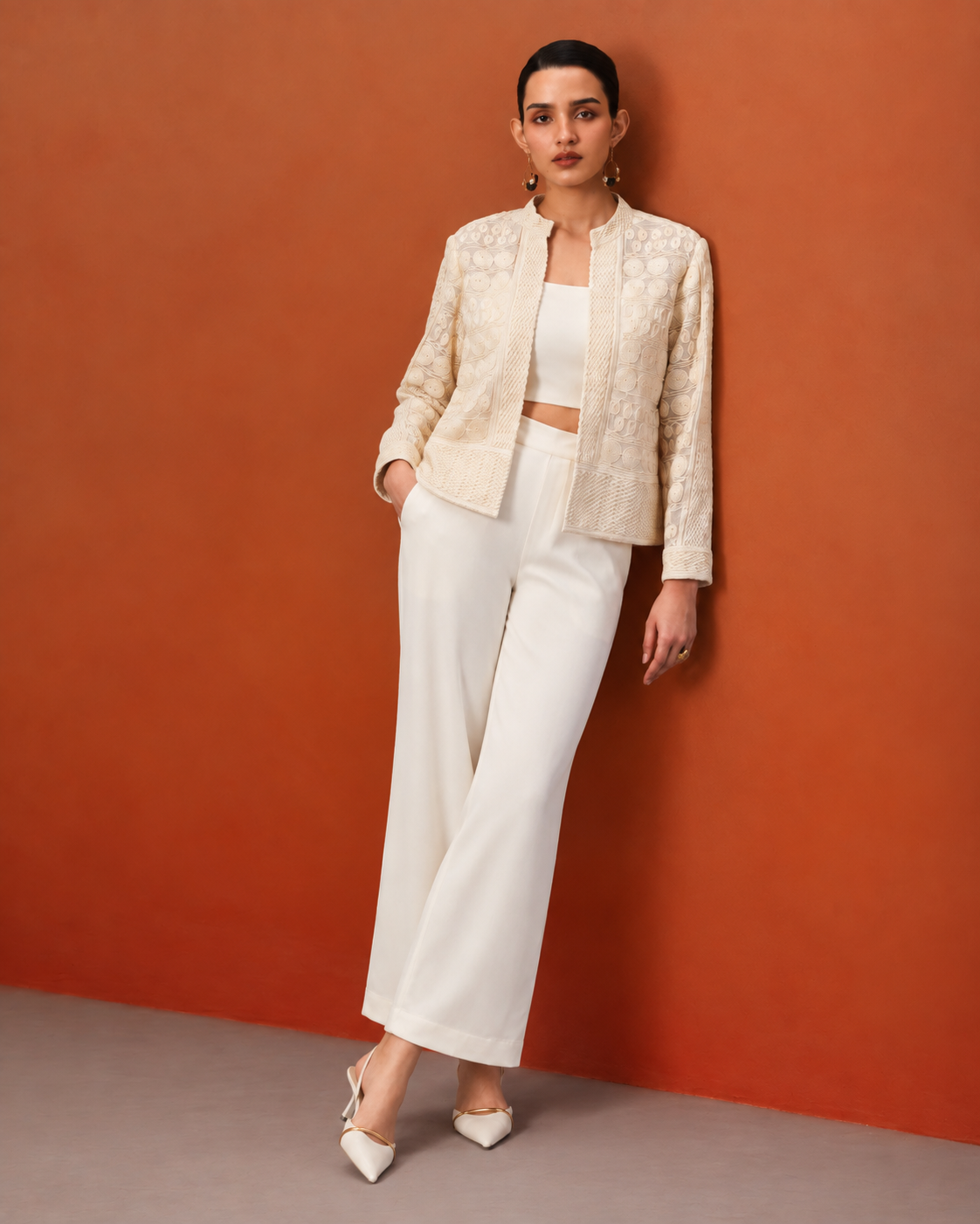 The Lumière Edit - The Celine Ivory Three-Piece Jacket Set