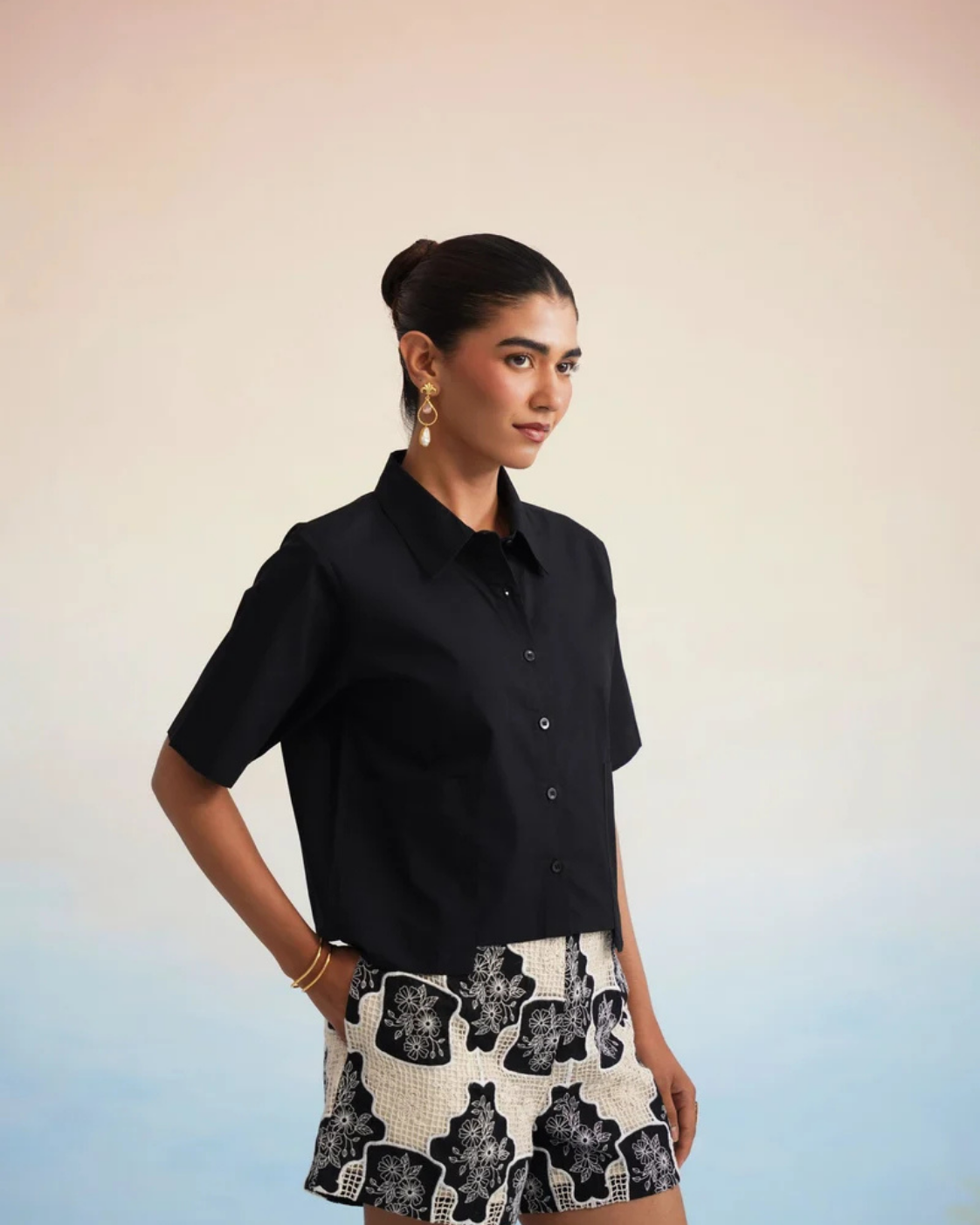 The Onyx Motif Shirt & Short Set