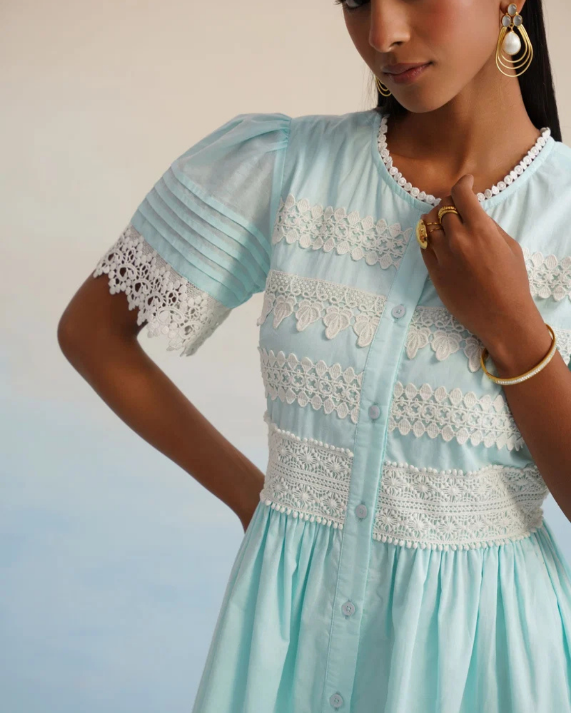 The Bluebell Lace Mini Dress