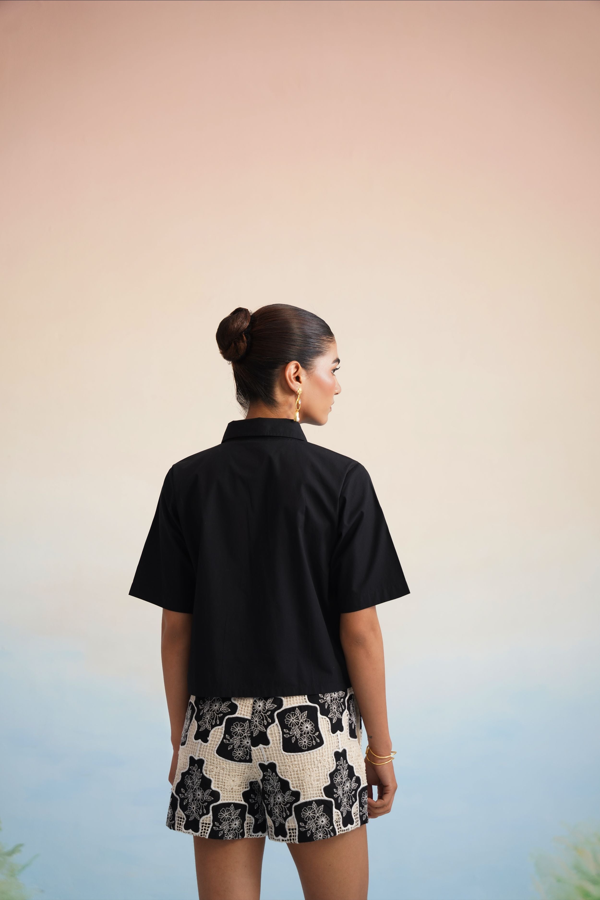 Midnight Bloom Lattice Shorts