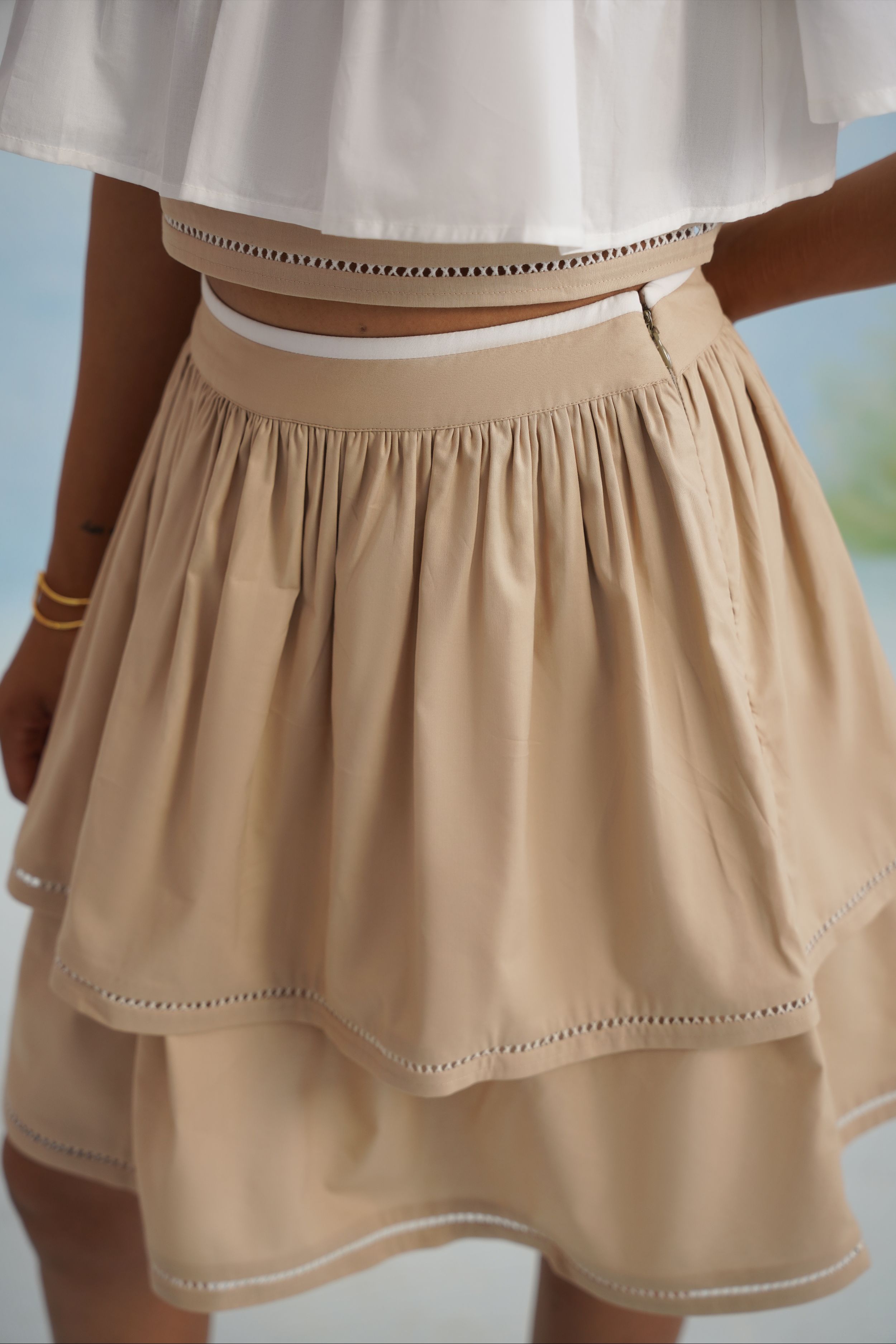 The Dune Tiered Ladder-Lace Skirt