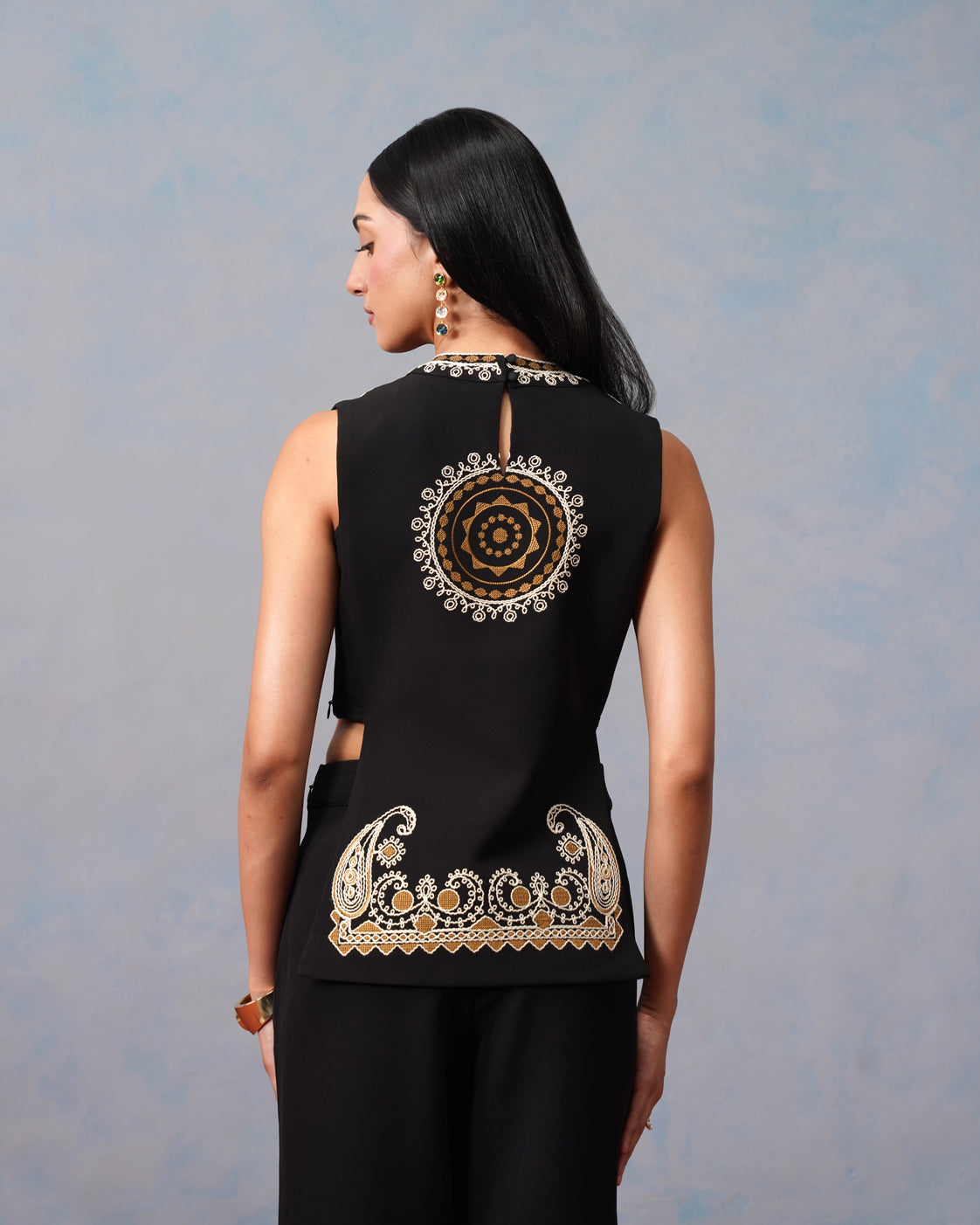 The Lumière Edit - The Ines Gilded Frame Cutout Top & Pant Set