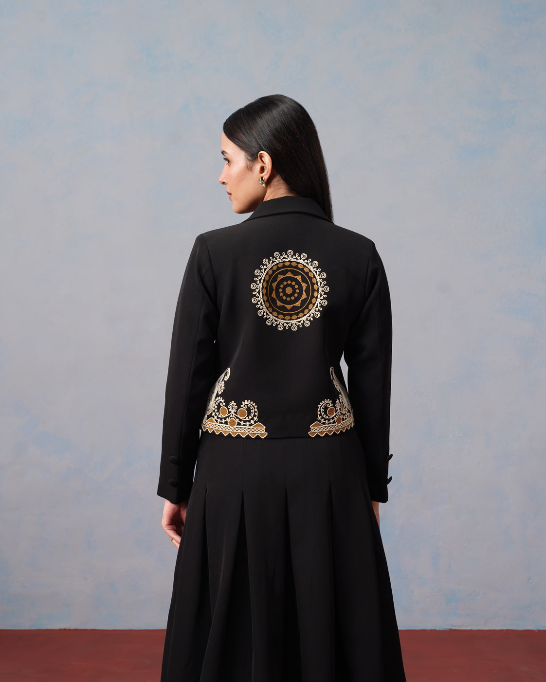 The Lumière Edit - The Freya Gilded Embroidered Blazer & Pleated Skirt Set