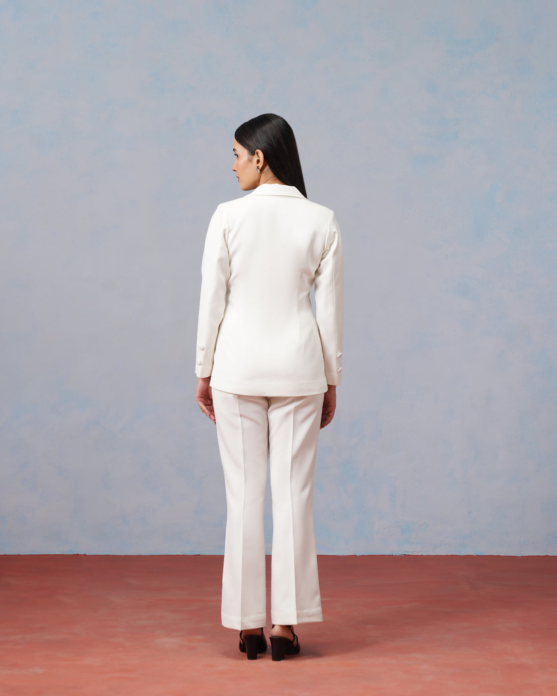 The Lumière Edit - The Celeste Ivory Baroque Embroidered Blazer & Flared Trouser Set