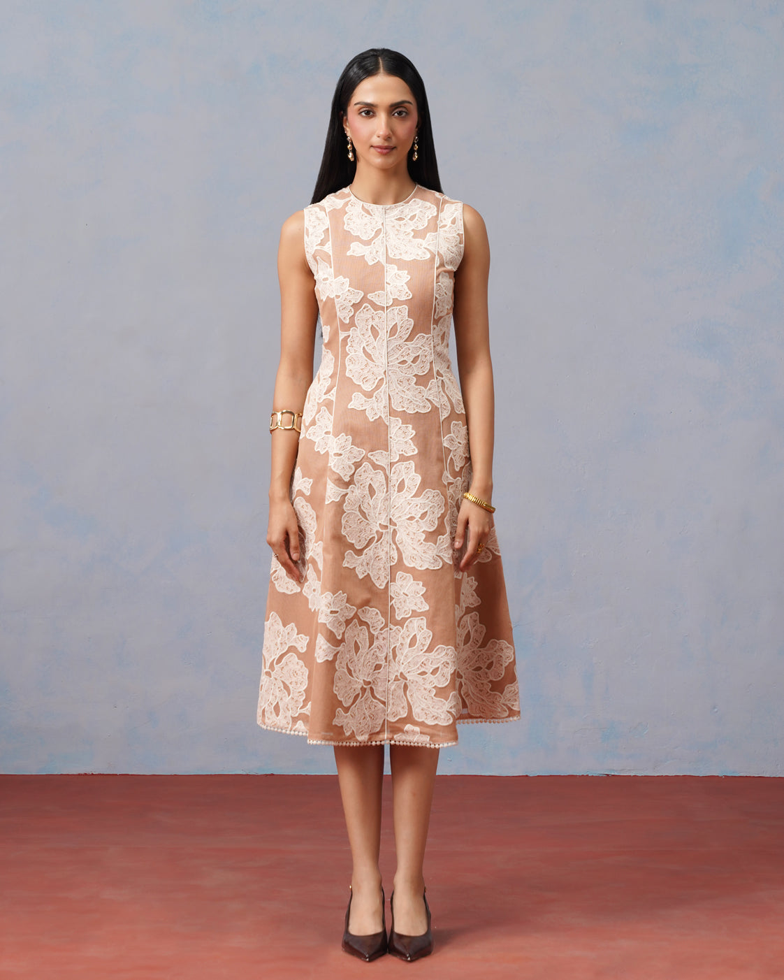 The Lumière Edit - The Elise Raschel Appliqué Cotton Net Dress