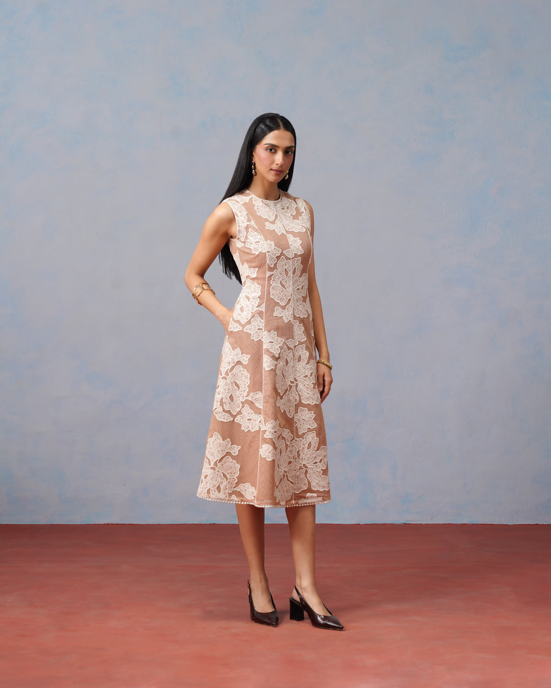 The Lumière Edit - The Elise Raschel Appliqué Cotton Net Dress