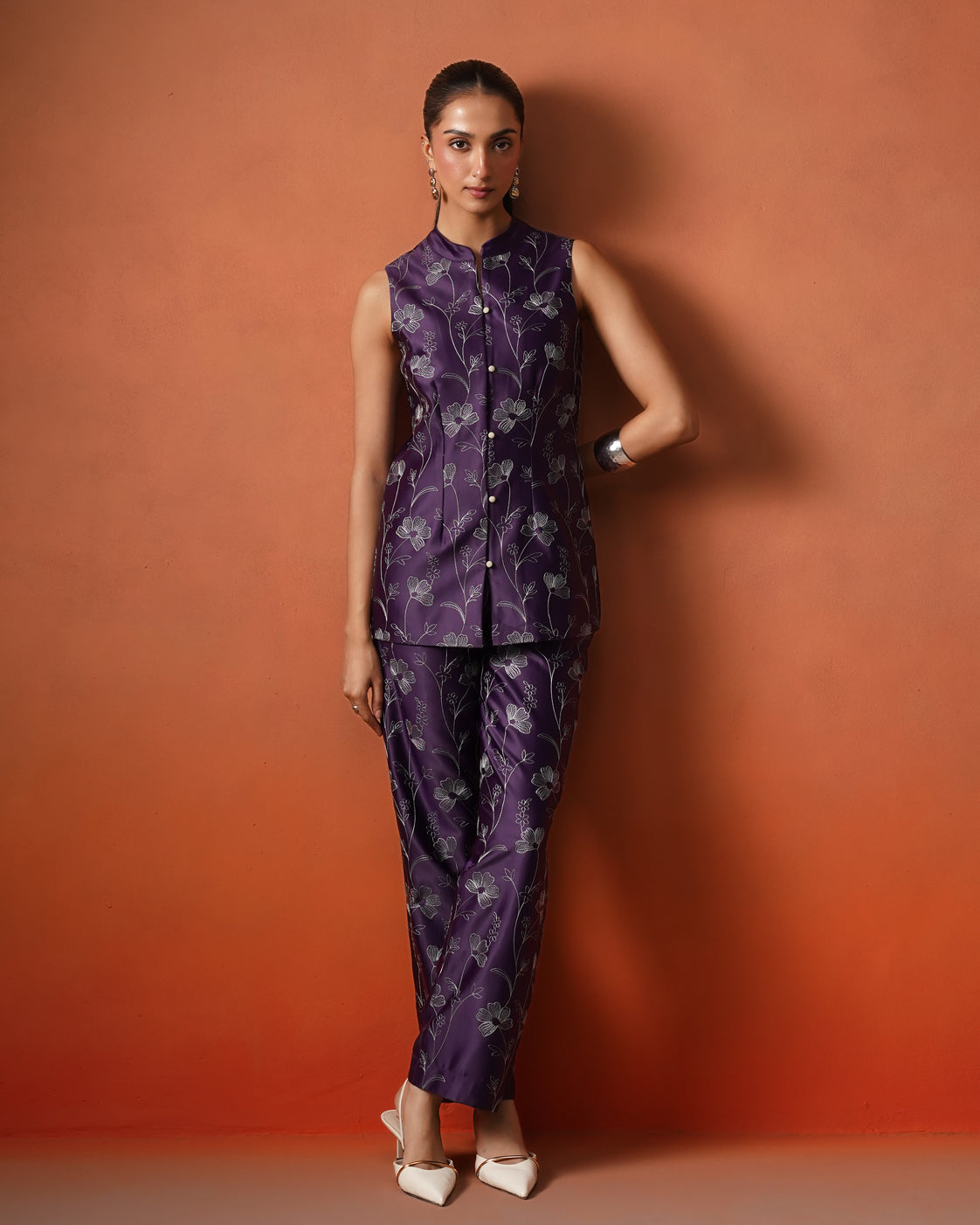 The Lumière Edit - The Seraphina Plum & Sage Satin Top Set