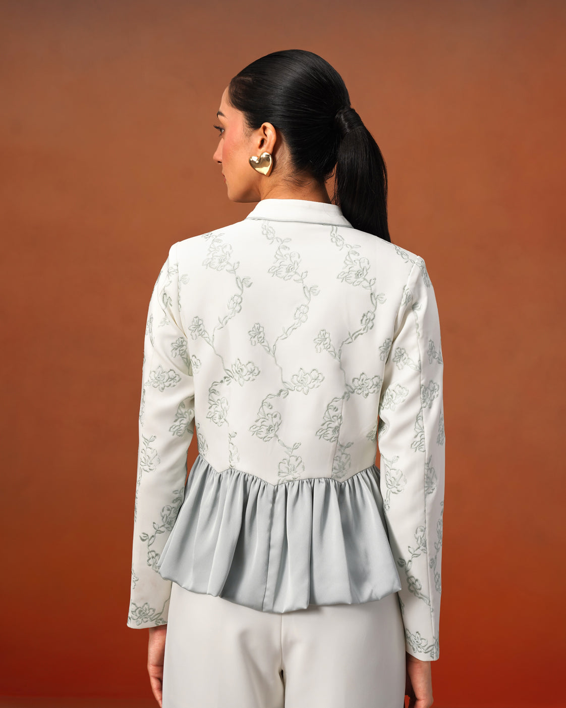 The Lumière Edit - The Cressida Ivory & Mist Peplum Set