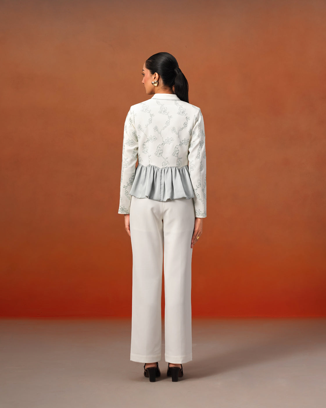The Lumière Edit - The Cressida Ivory & Mist Peplum Set