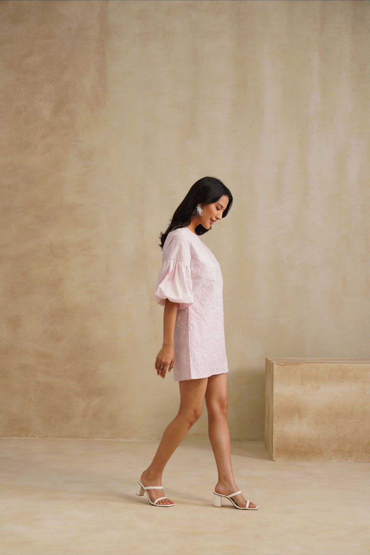 Punanya Virmani in Celeste Puff Sleeve Dress