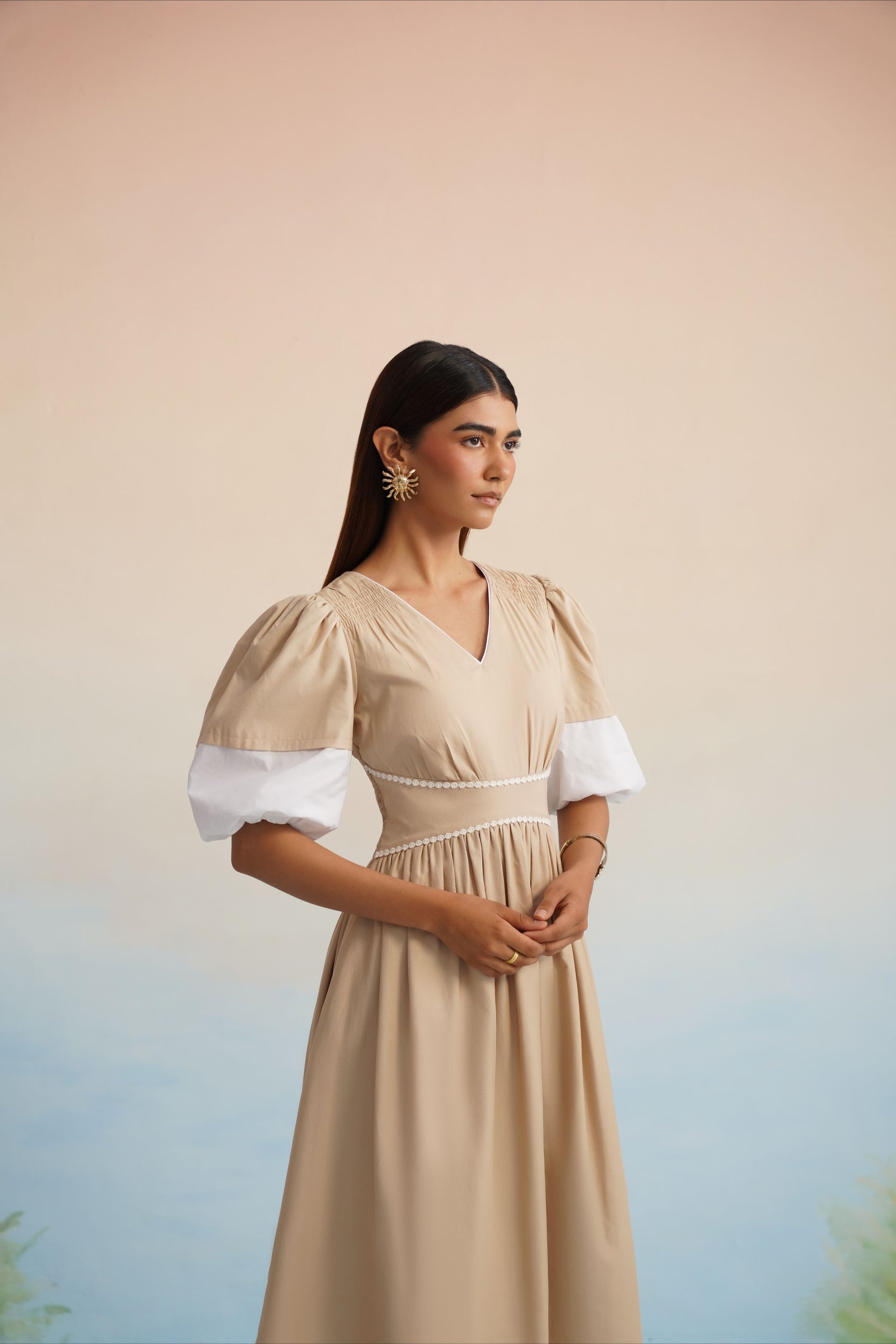 The Sand Embroidered Midi Dress