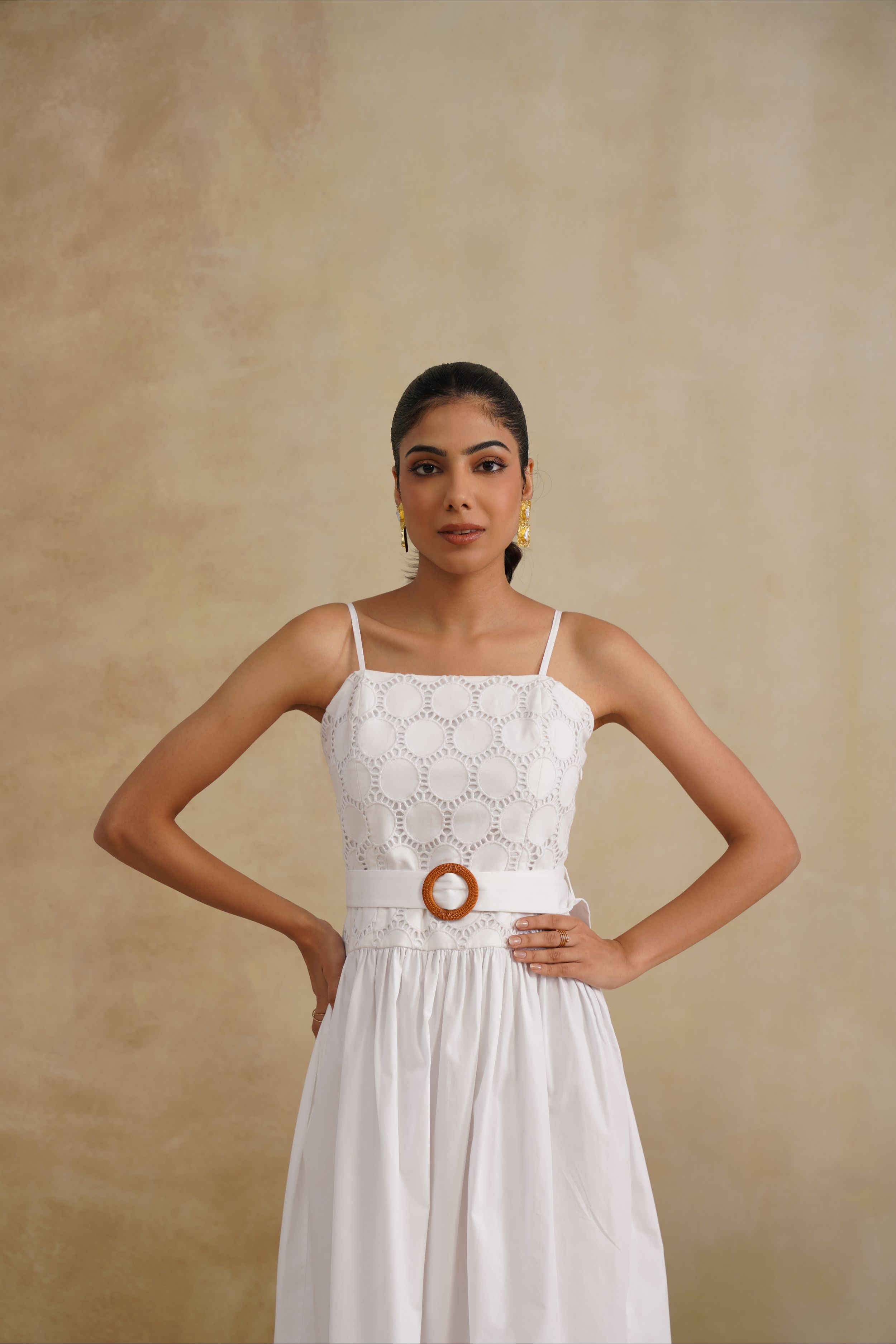 Whisper White Buckle Dress